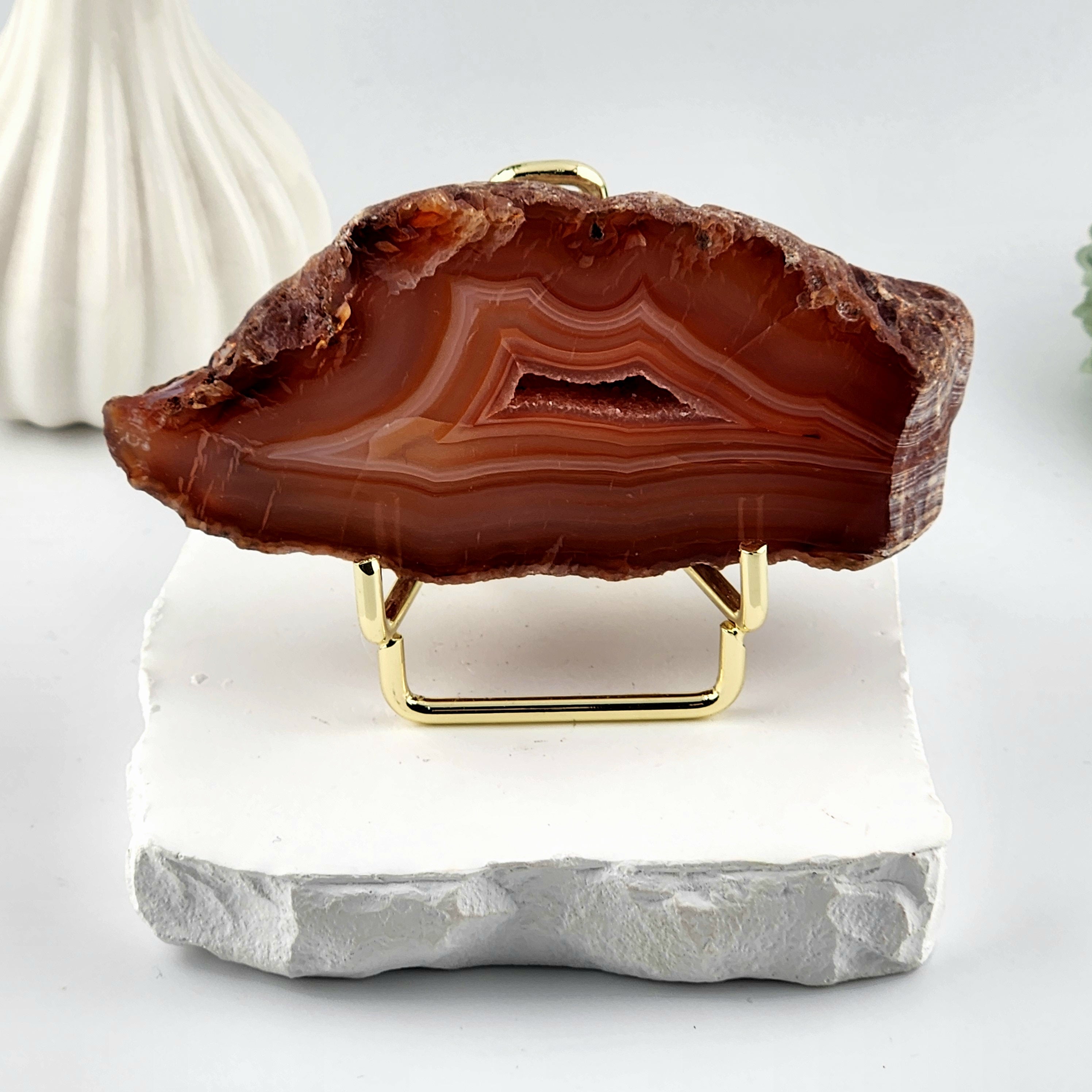 Carnelian - Red Agate Polished Geode Slab Pair