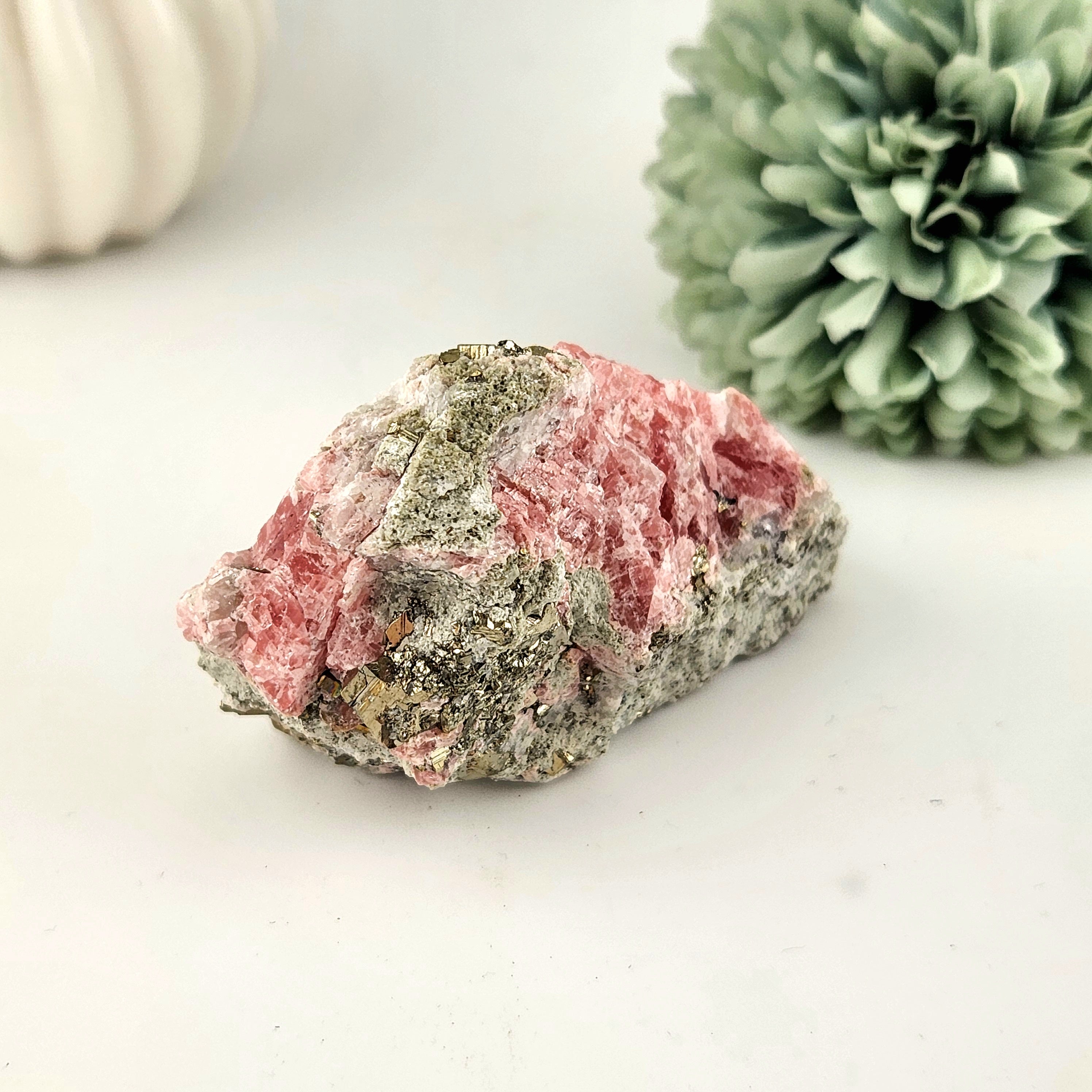 Rhodochrosite With Pyrite Raw Specimen