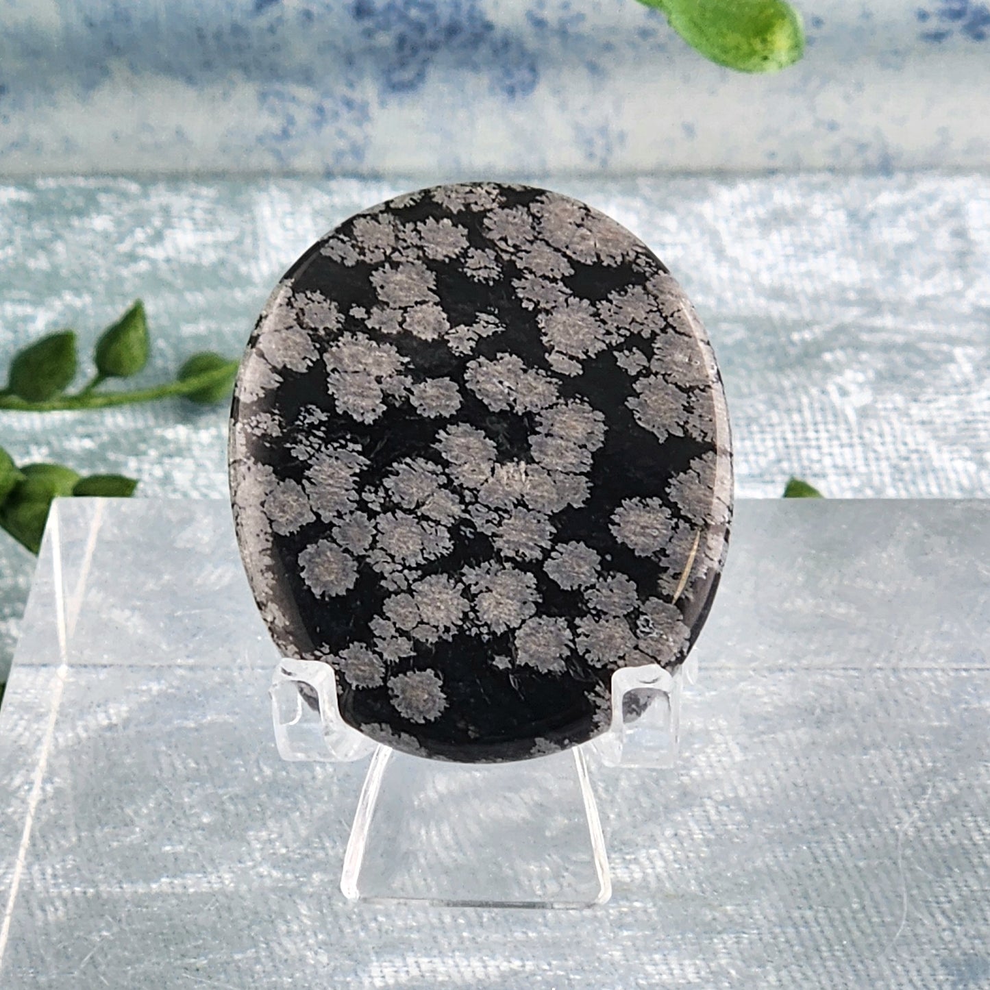 Snowflake Obsidian Flat Stone