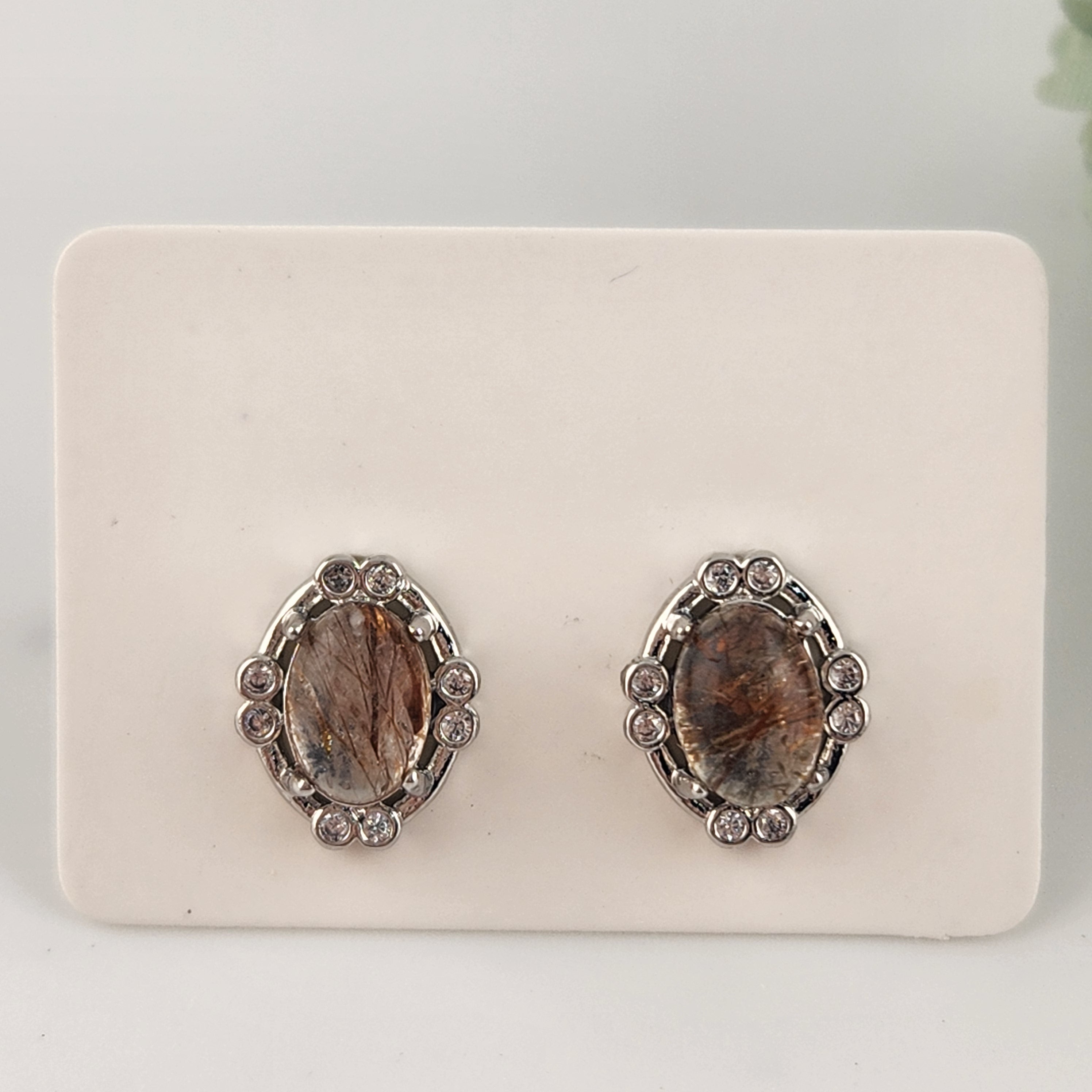 Copper Rutile Quartz S925 Earrings