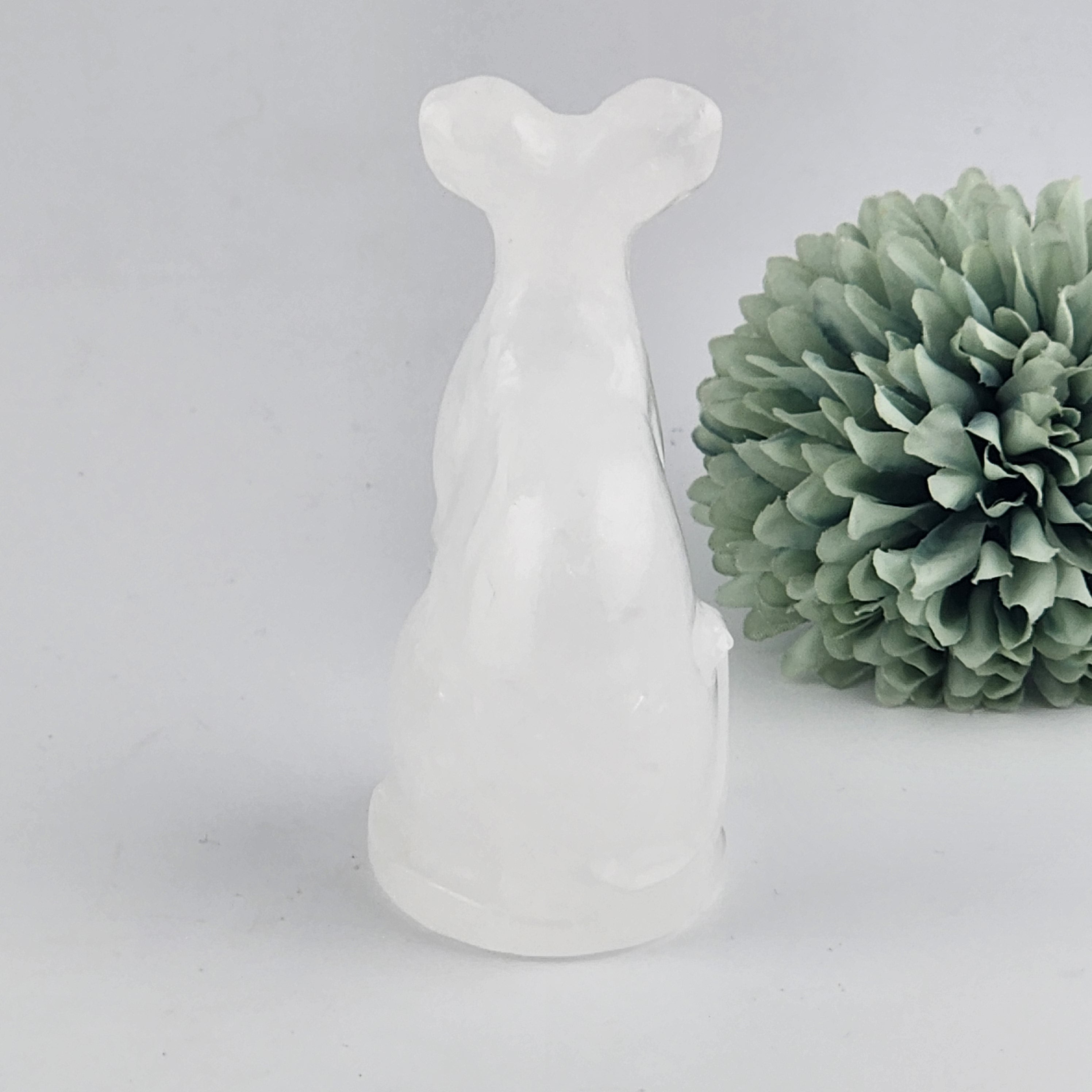 Clear Quartz Sphynx Cat Carving