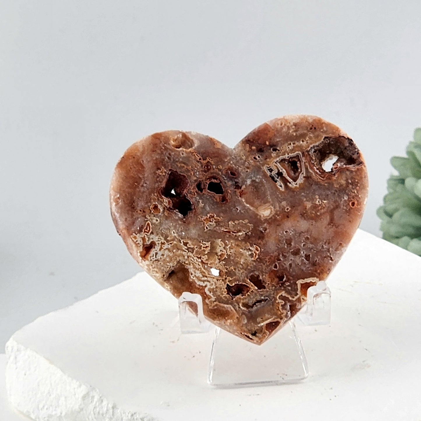 Pink Crazy Lace Agate Heart