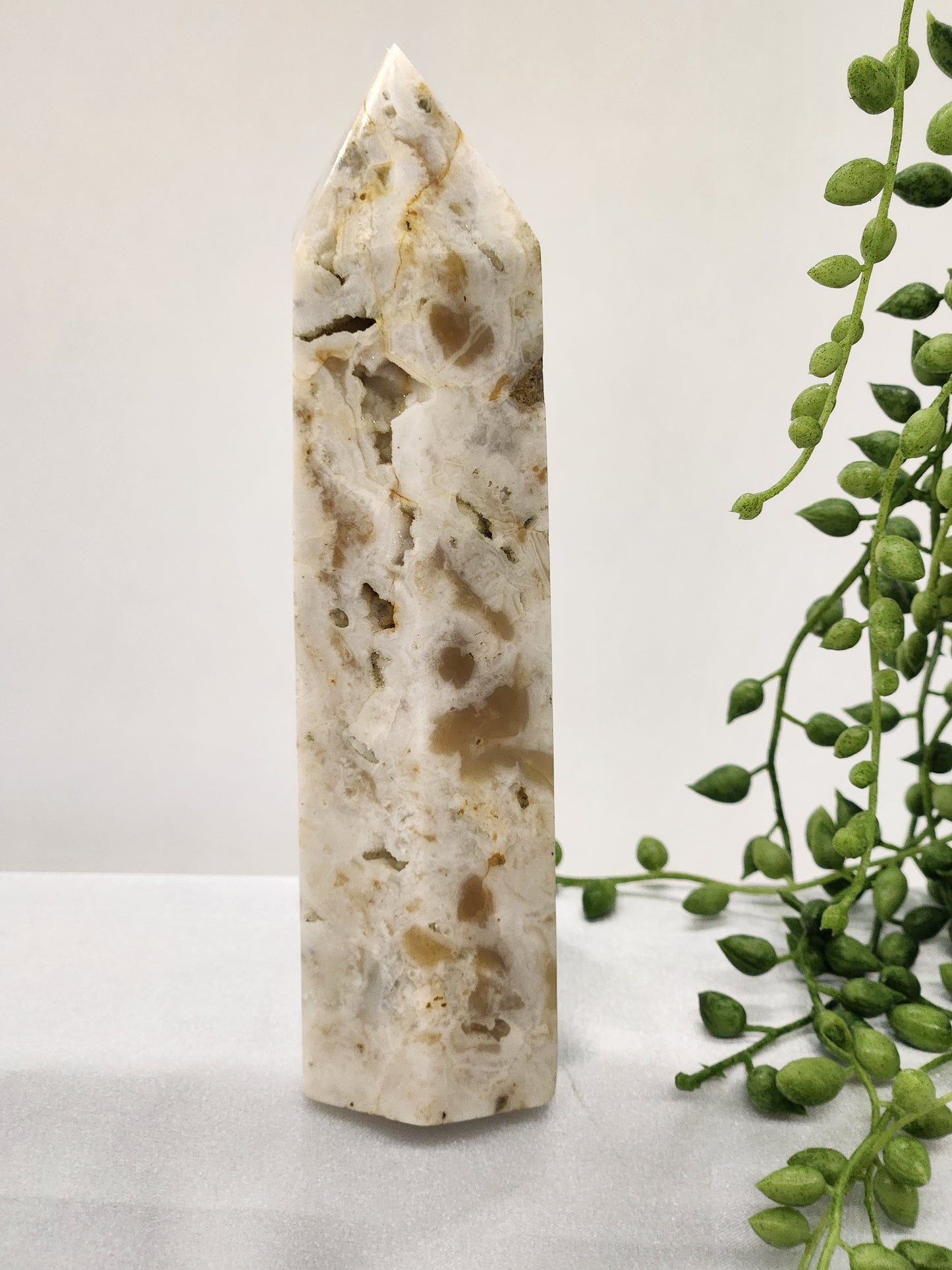 Clear Quartz Tower With Druzy