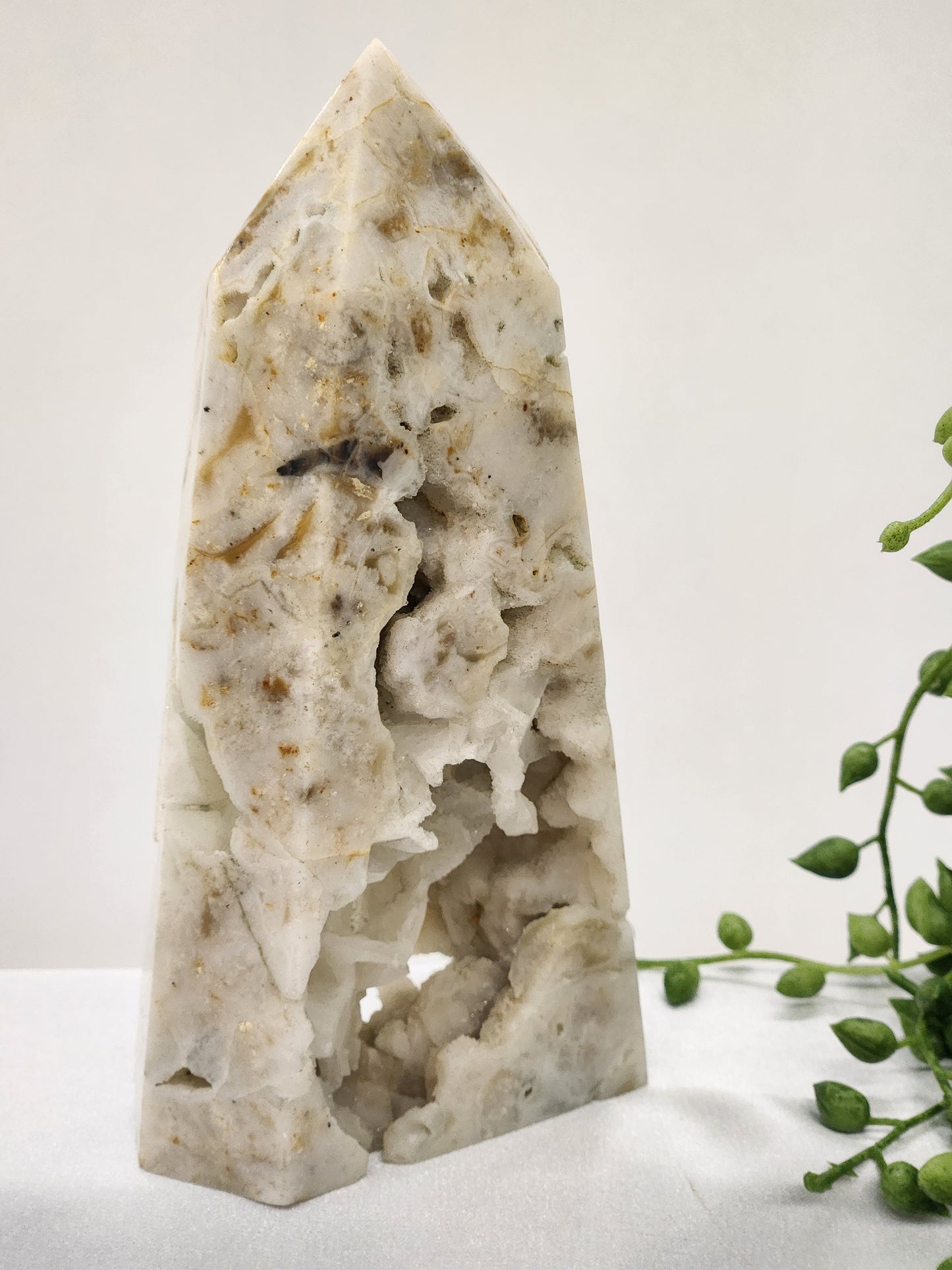 Clear Quartz Tower With Druzy