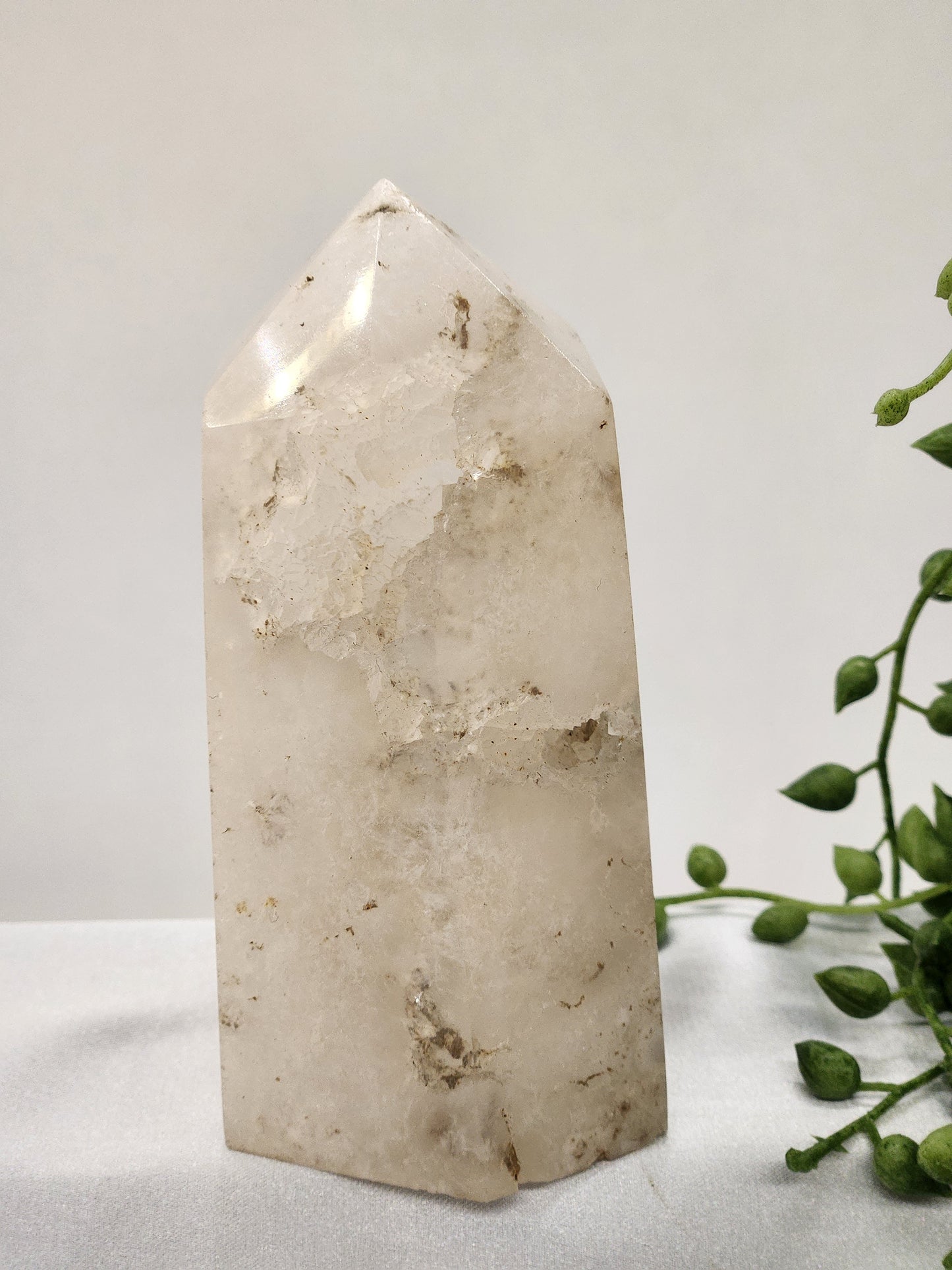 Clear Quartz Tower with Druzy