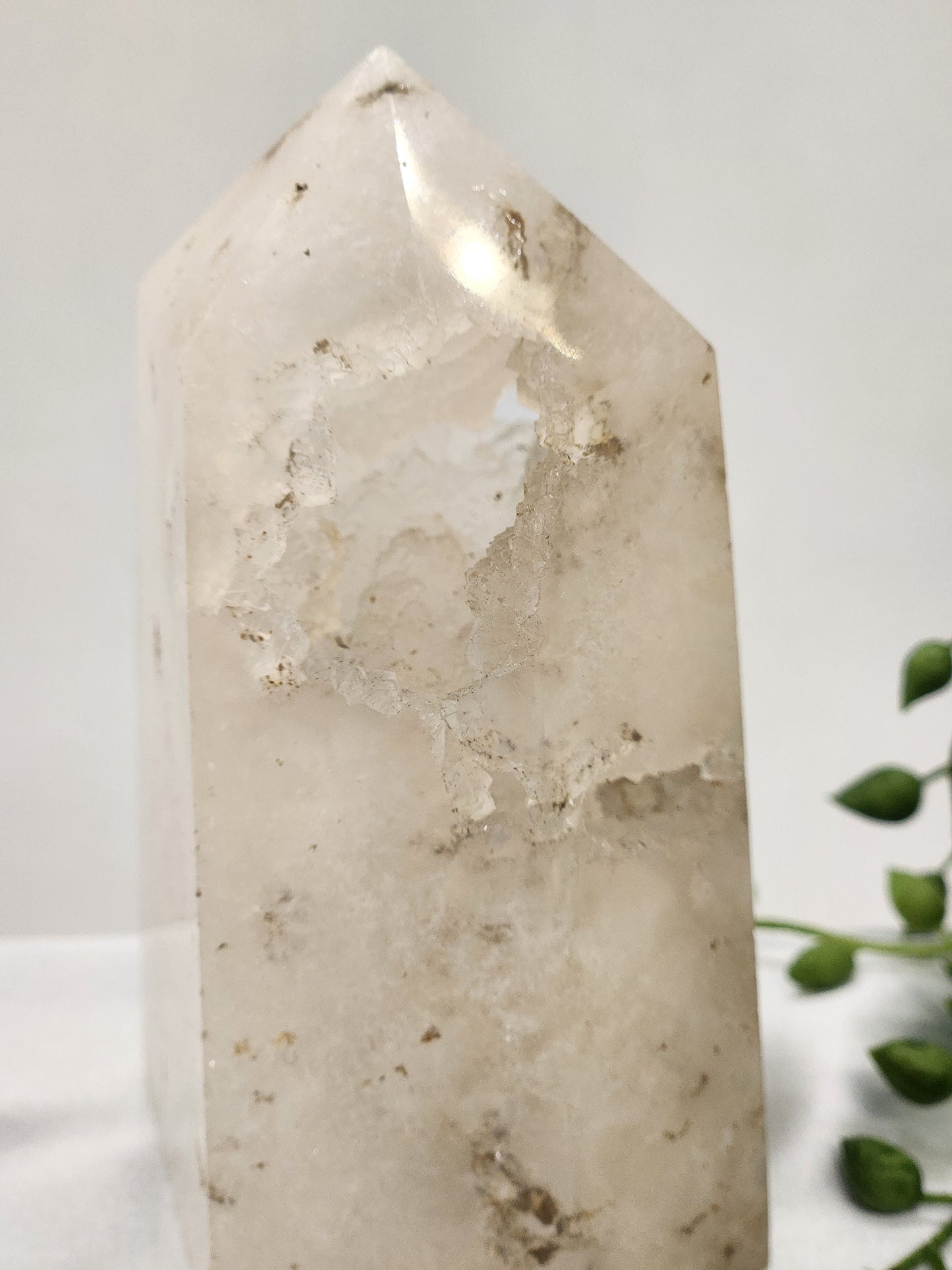 Clear Quartz Tower with Druzy