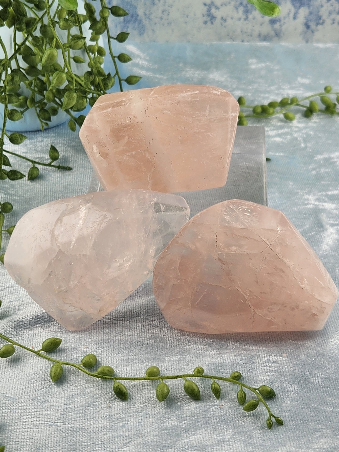 Polished Rose Quartz Rough Freeform