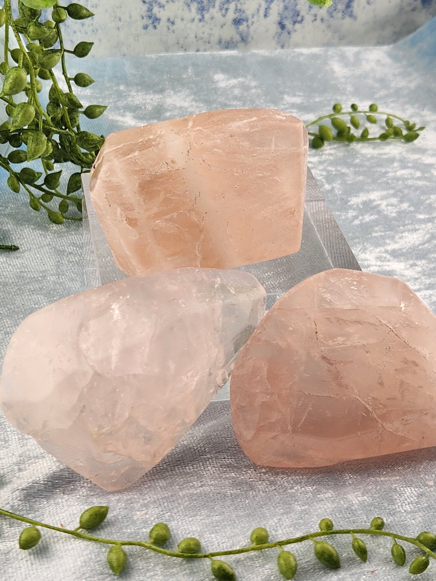 Polished Rose Quartz Rough Freeform