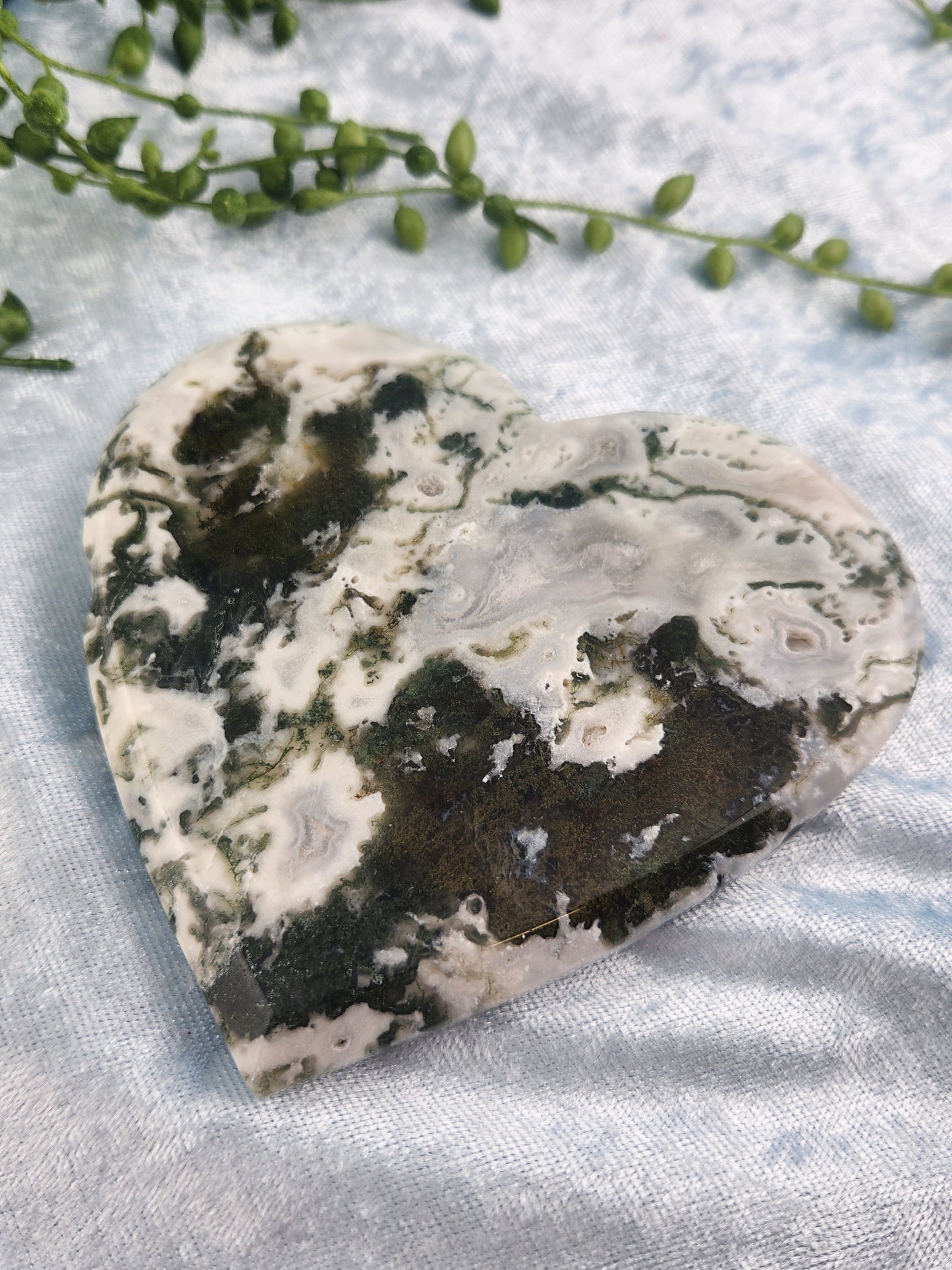 Moss Agate Heart