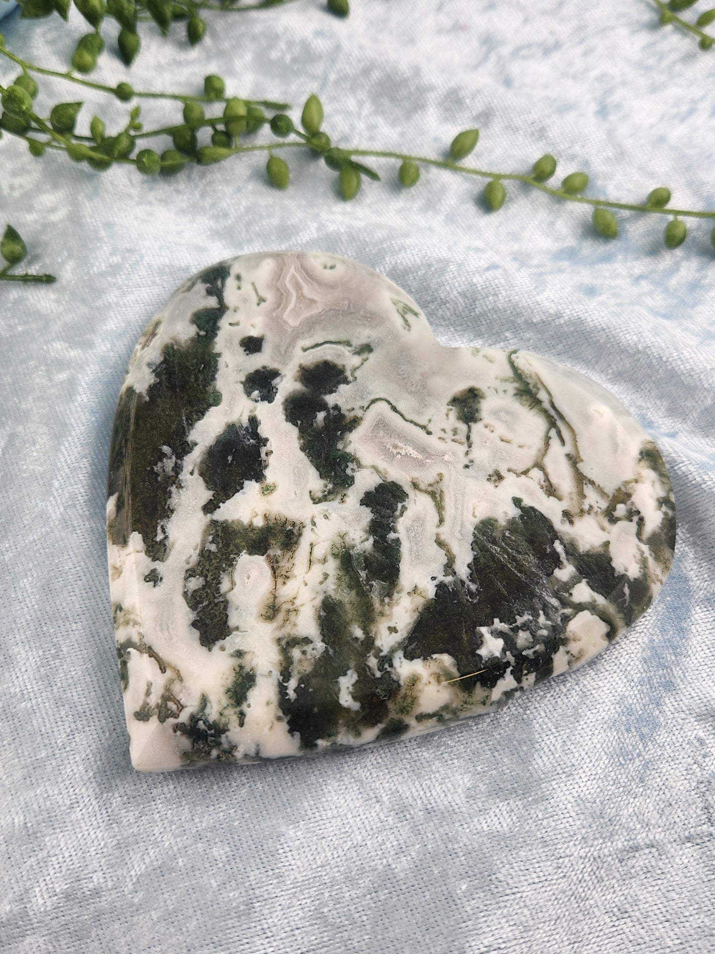 Moss Agate Heart