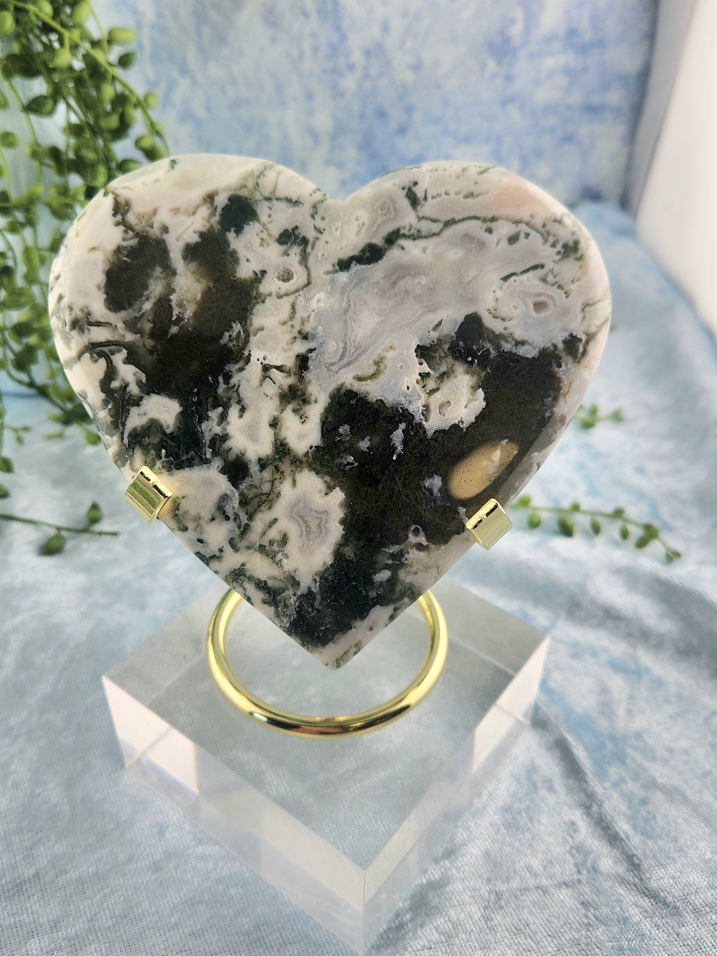 Moss Agate Heart