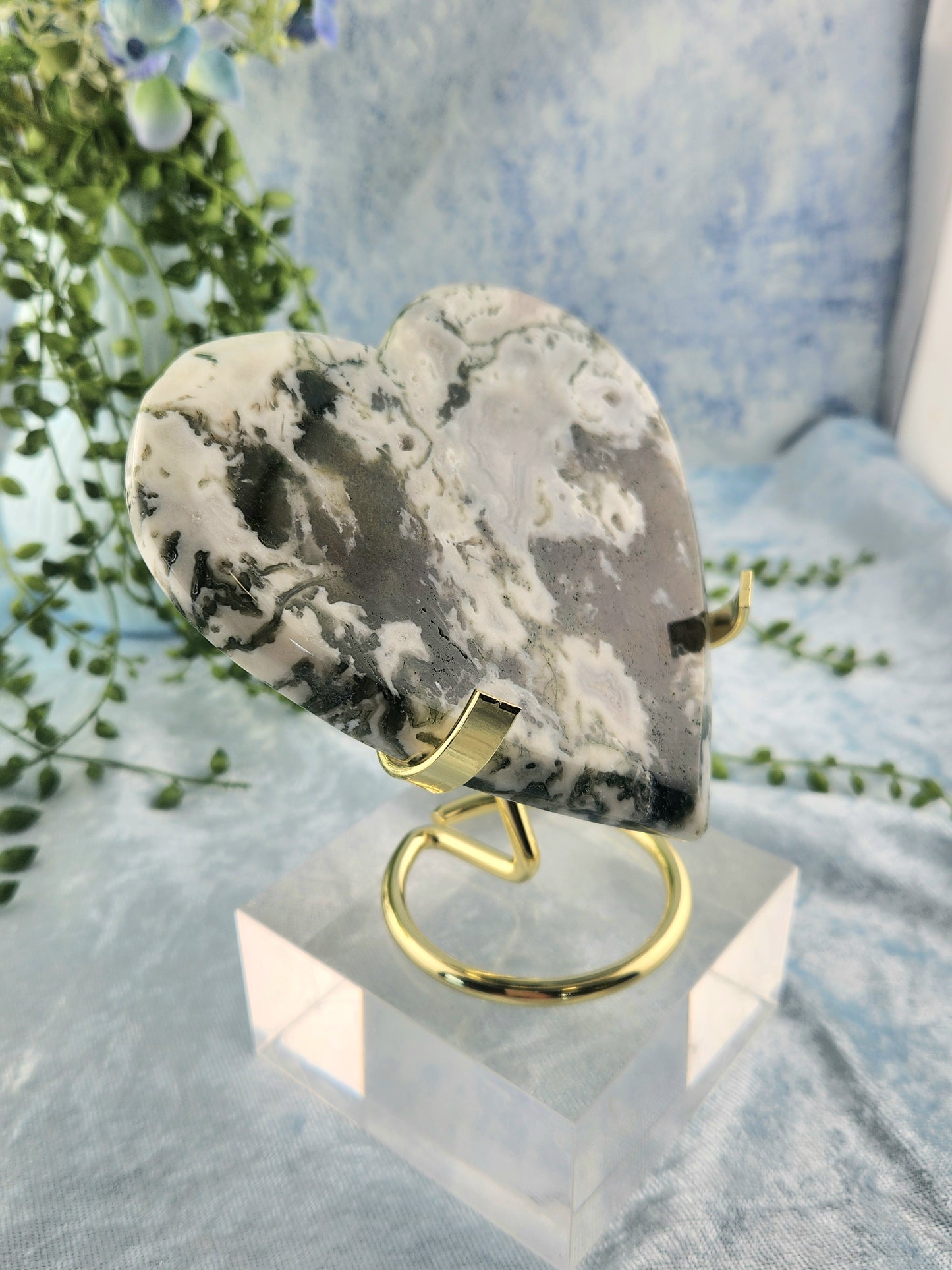 Moss Agate Heart