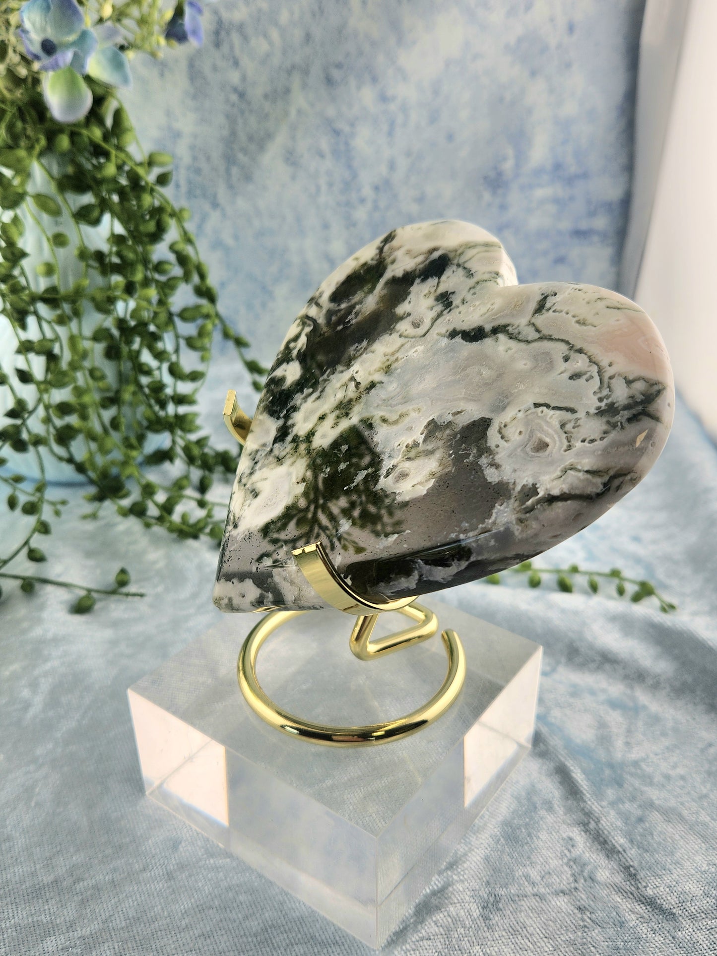 Moss Agate Heart