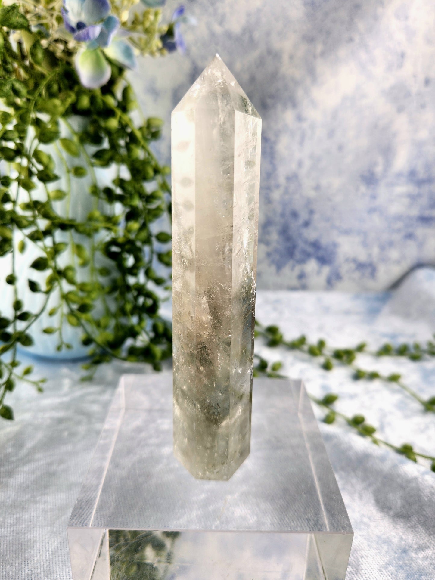 Prasiolite (Green Quartz) Tower