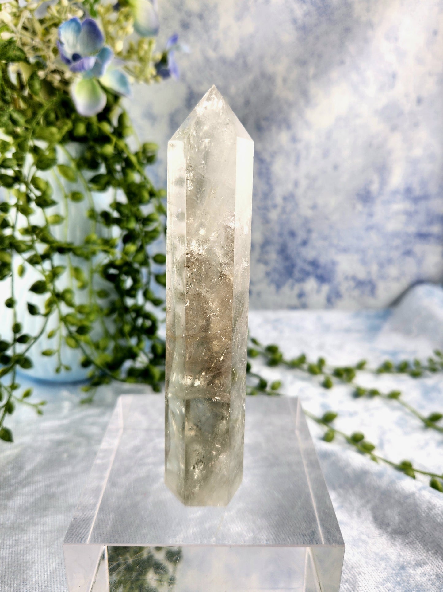 Prasiolite (Green Quartz) Tower