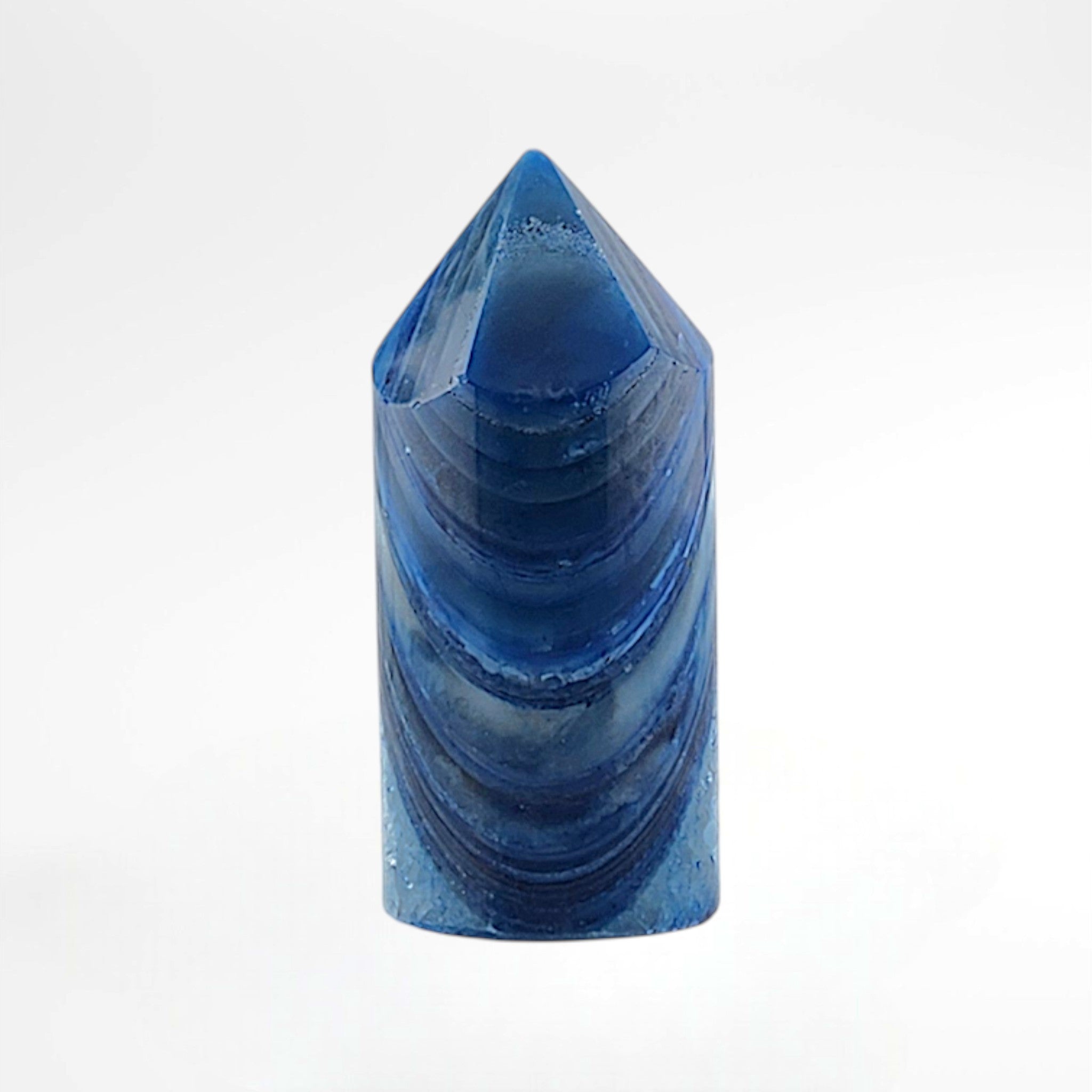 Dyed Blue Polished Quartz Tower