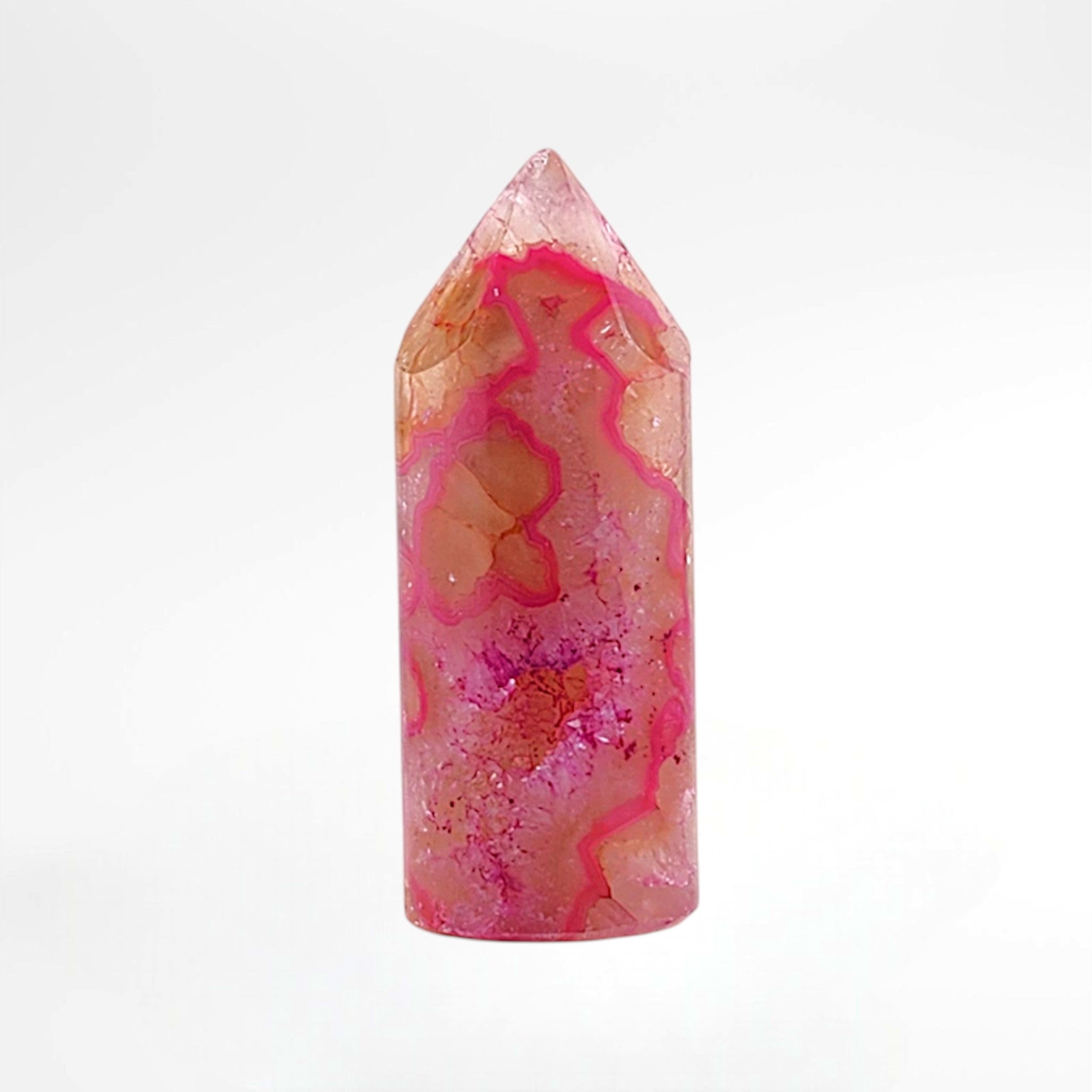 Dyed Pink Quartz Polished Tower