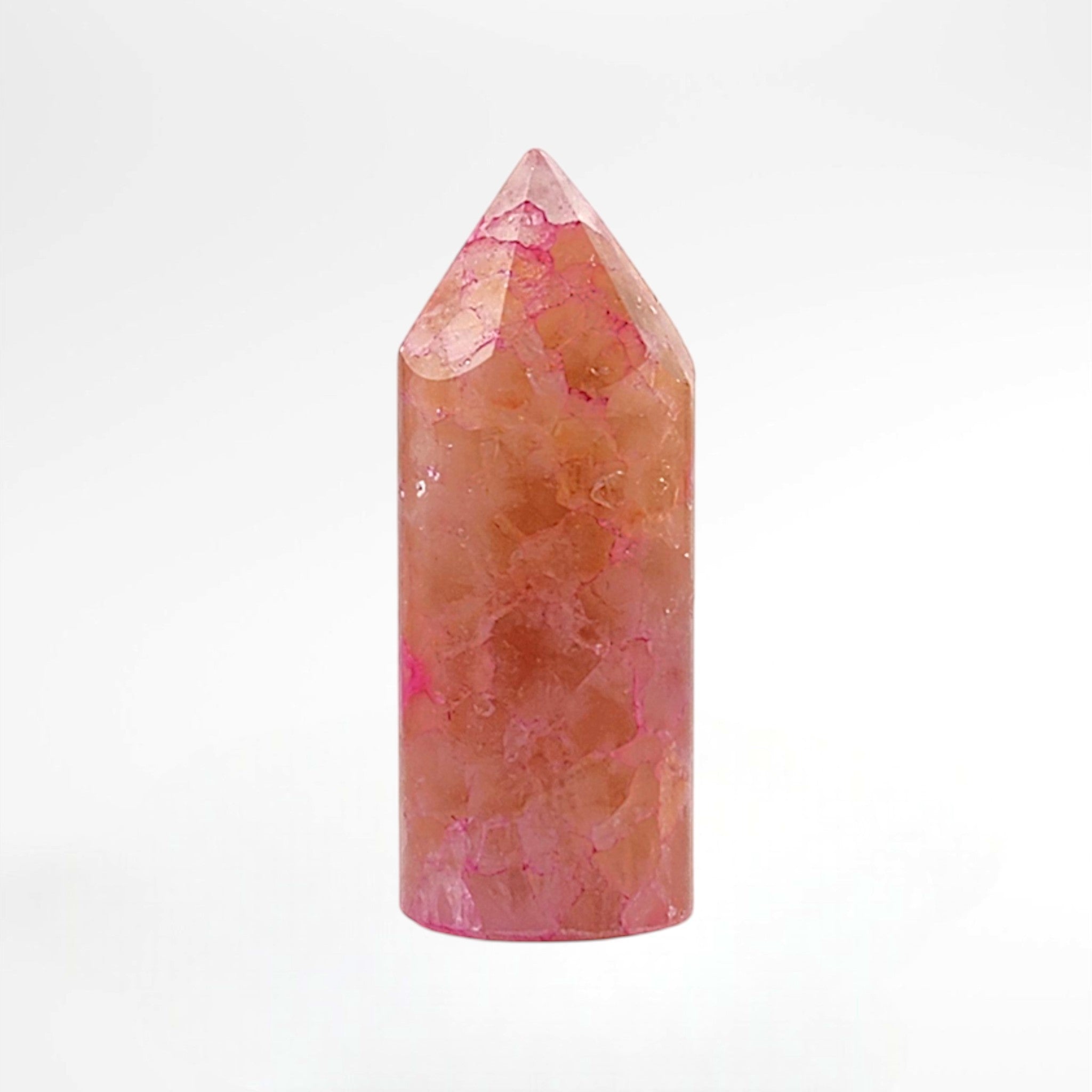 Dyed Pink Quartz Polished Tower