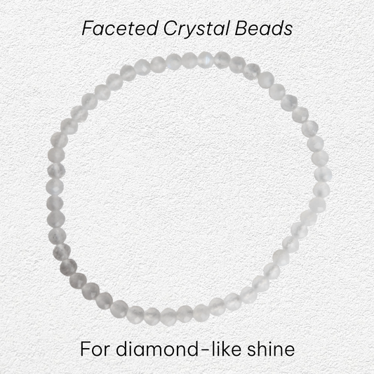 Moonstone Bracelet - 4mm faceted bead