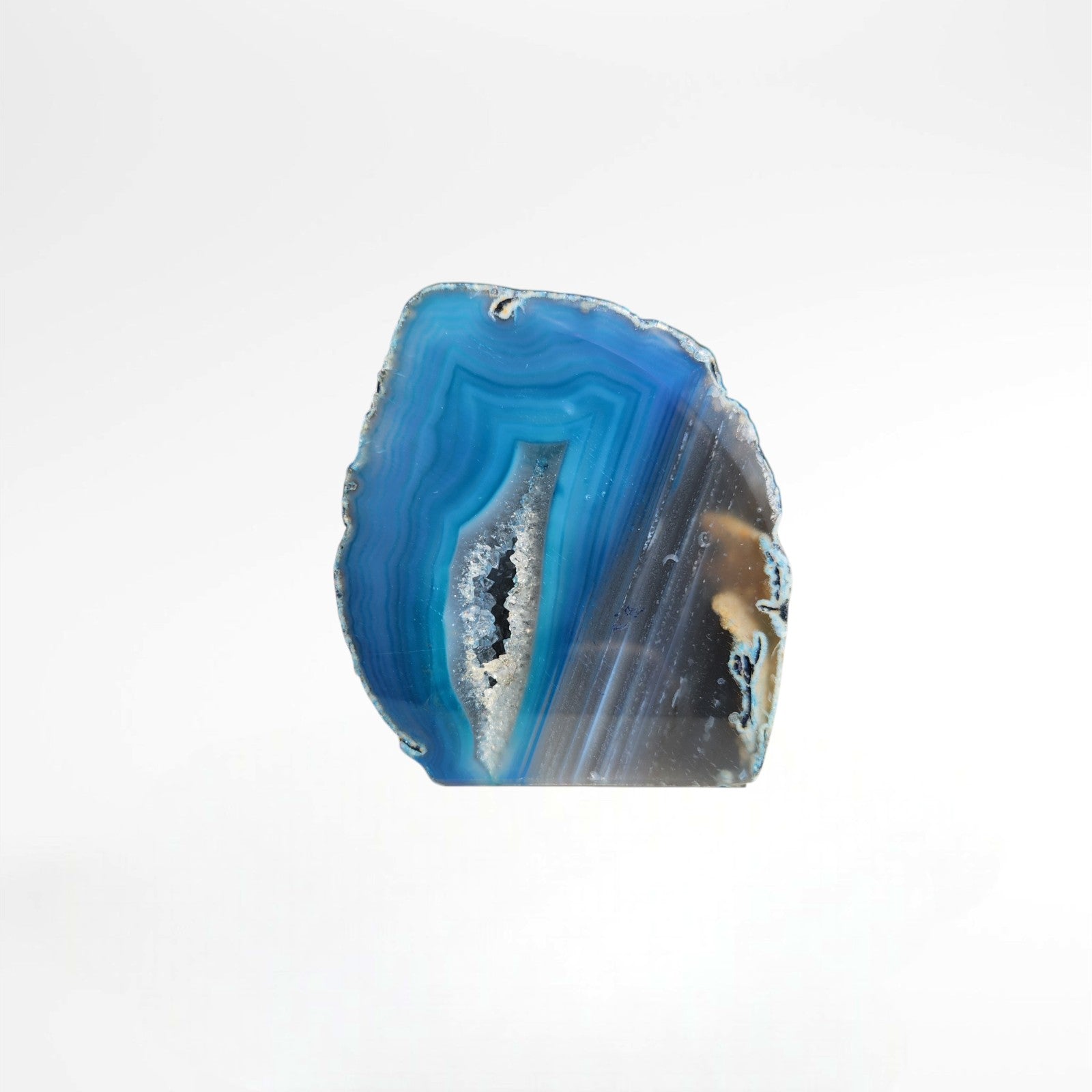 Dyed Blue Agate Polished Geode