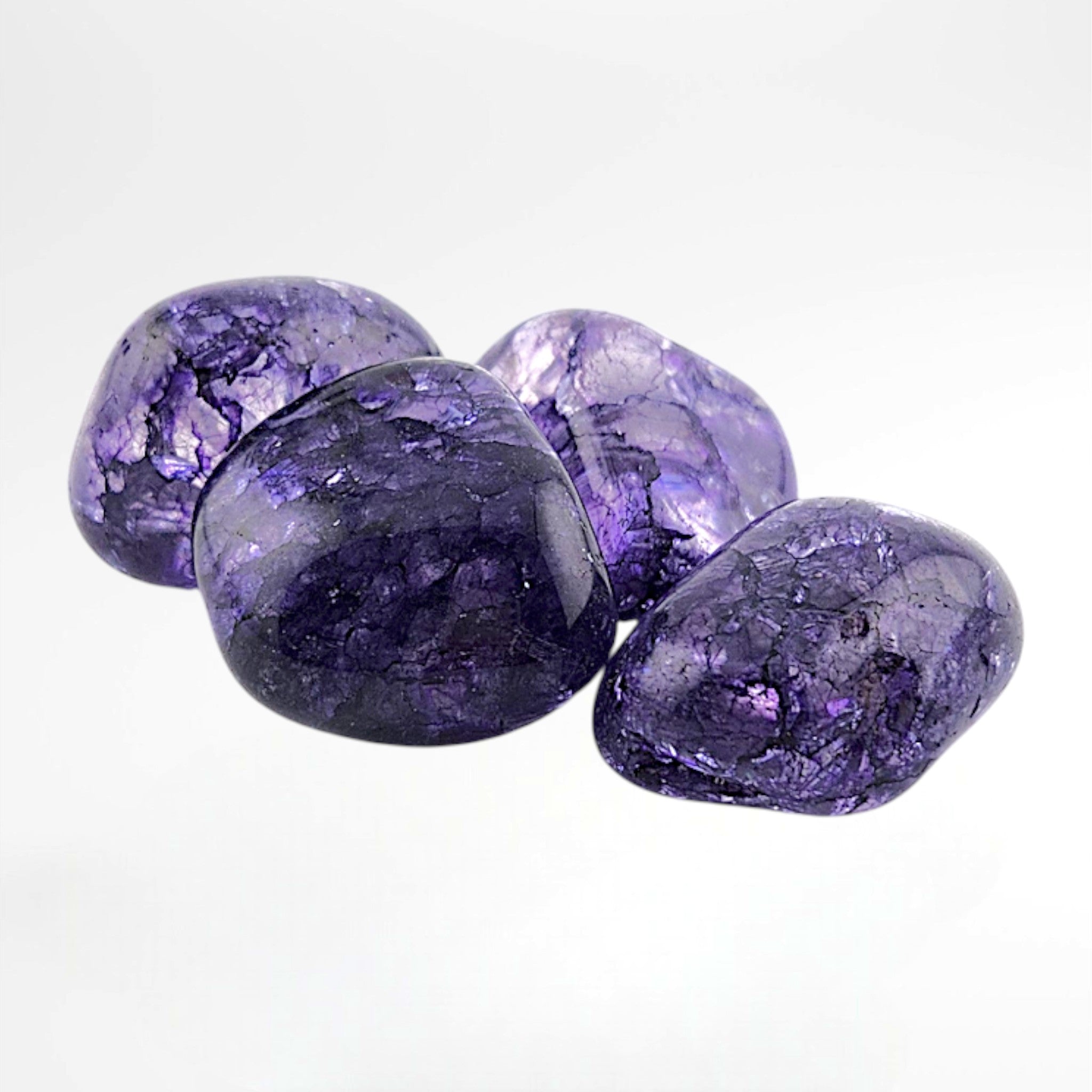 Purple Dyed Crackle Quartz Tumble