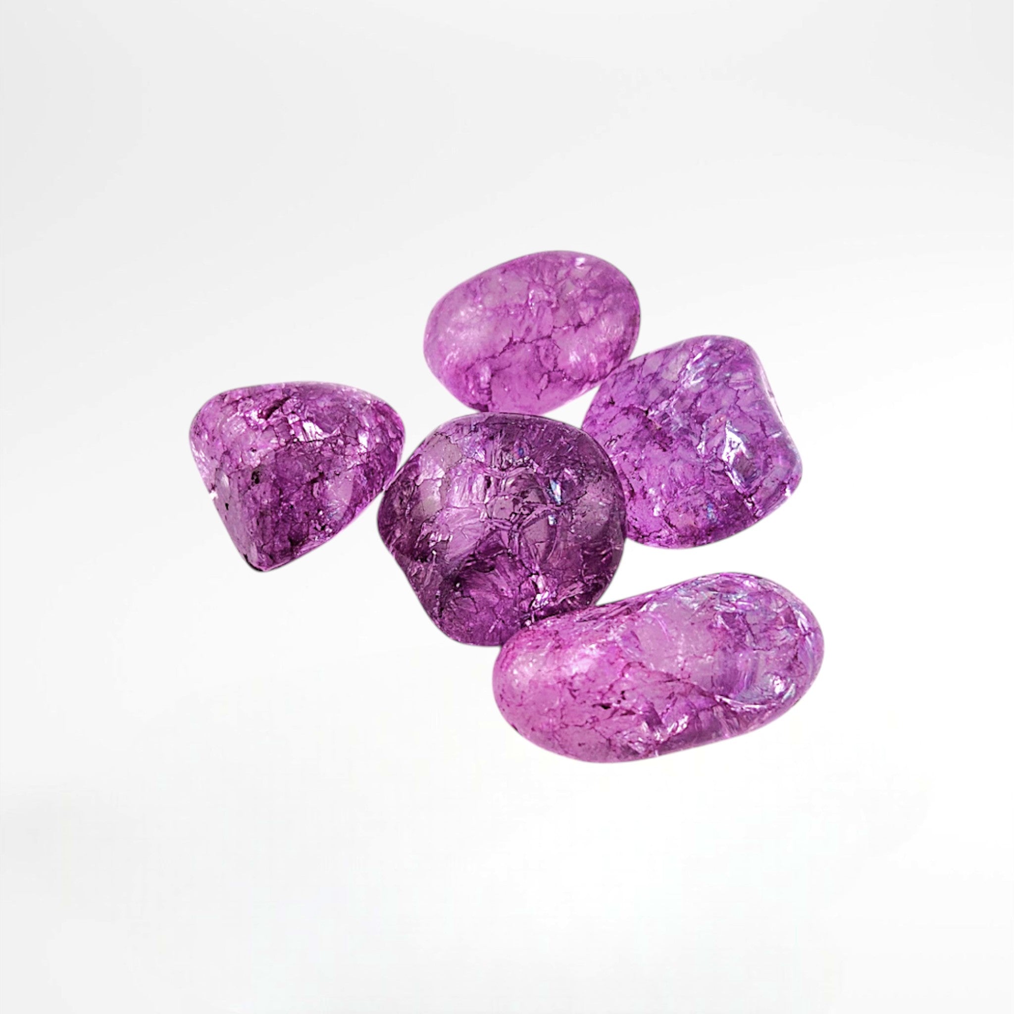Pink Dyed Crackle Quartz Tumble