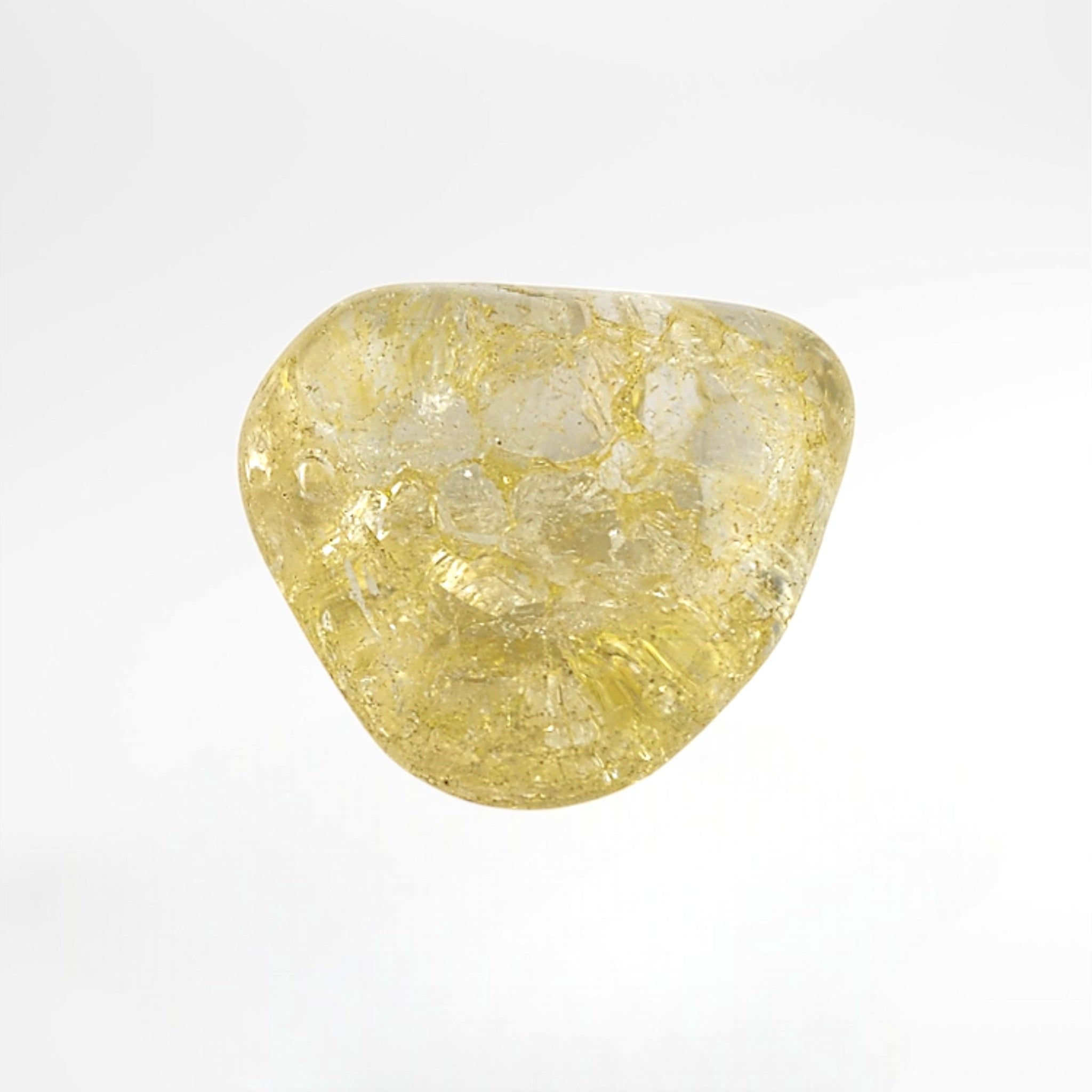Yellow Dyed Crackle Quartz Tumble