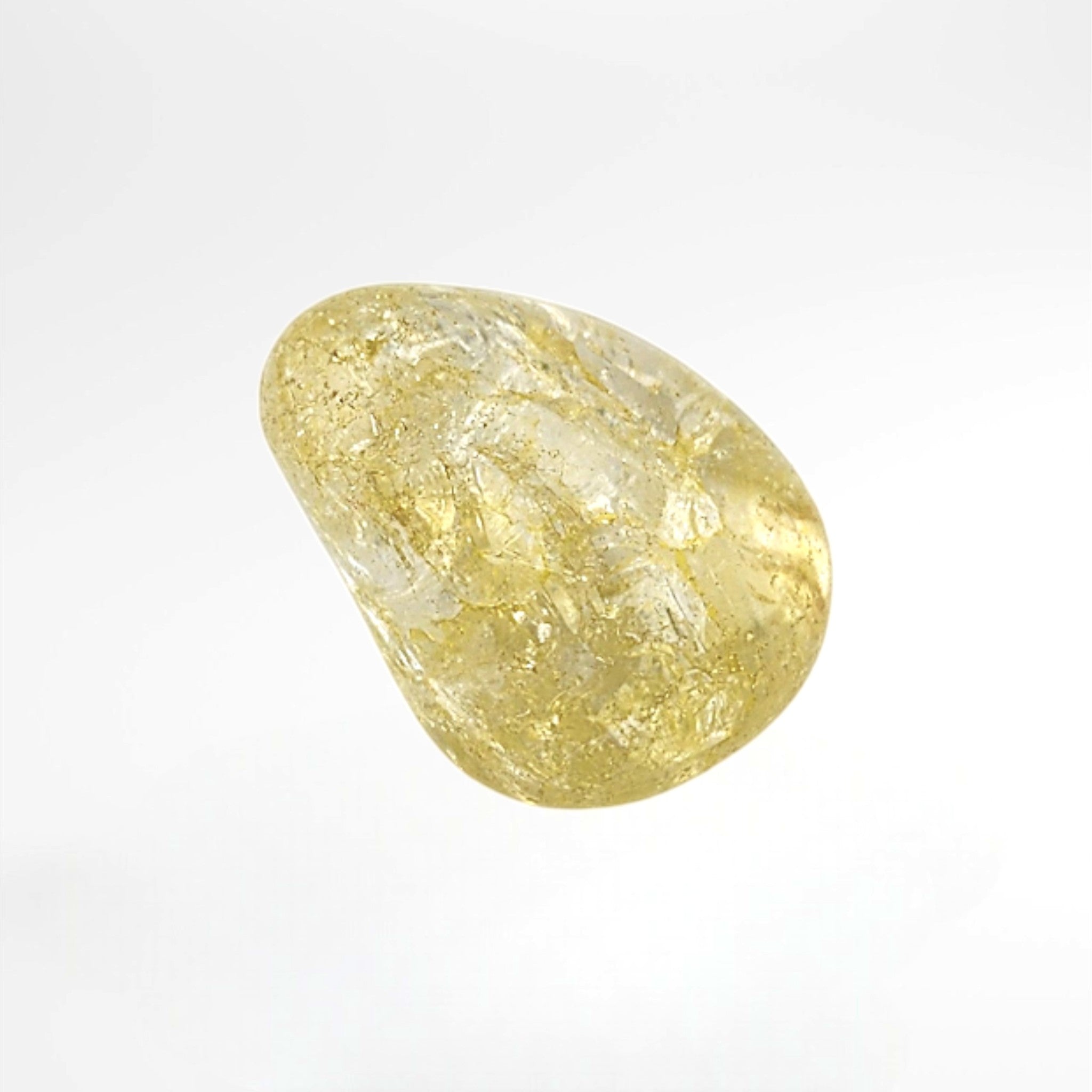 Yellow Dyed Crackle Quartz Tumble