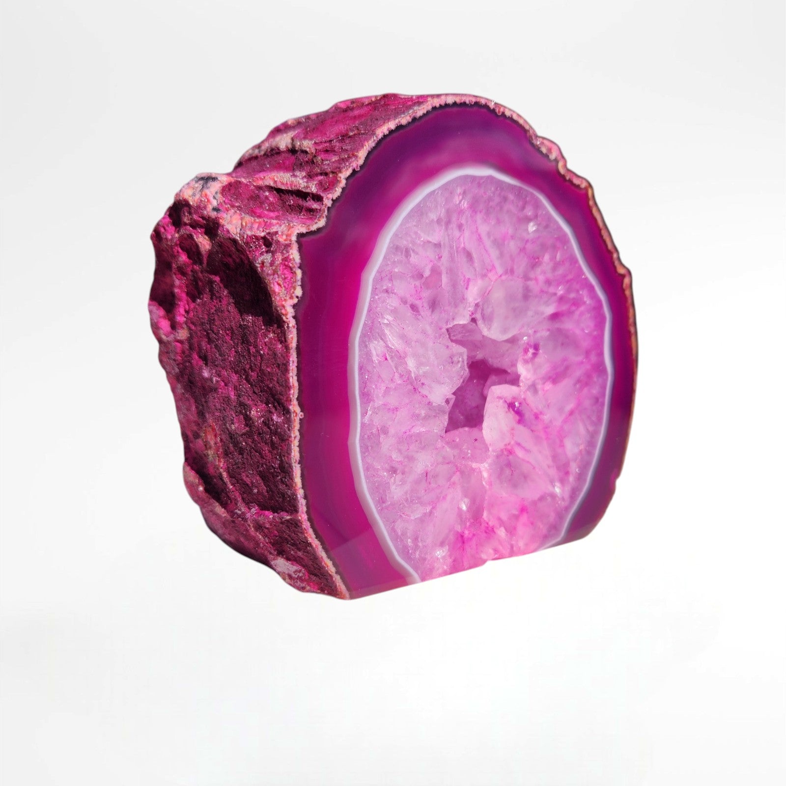 Pink Dyed Polished Agate Geodes