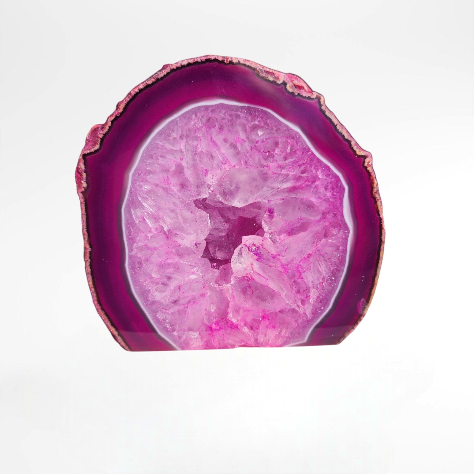 Pink Dyed Polished Agate Geodes