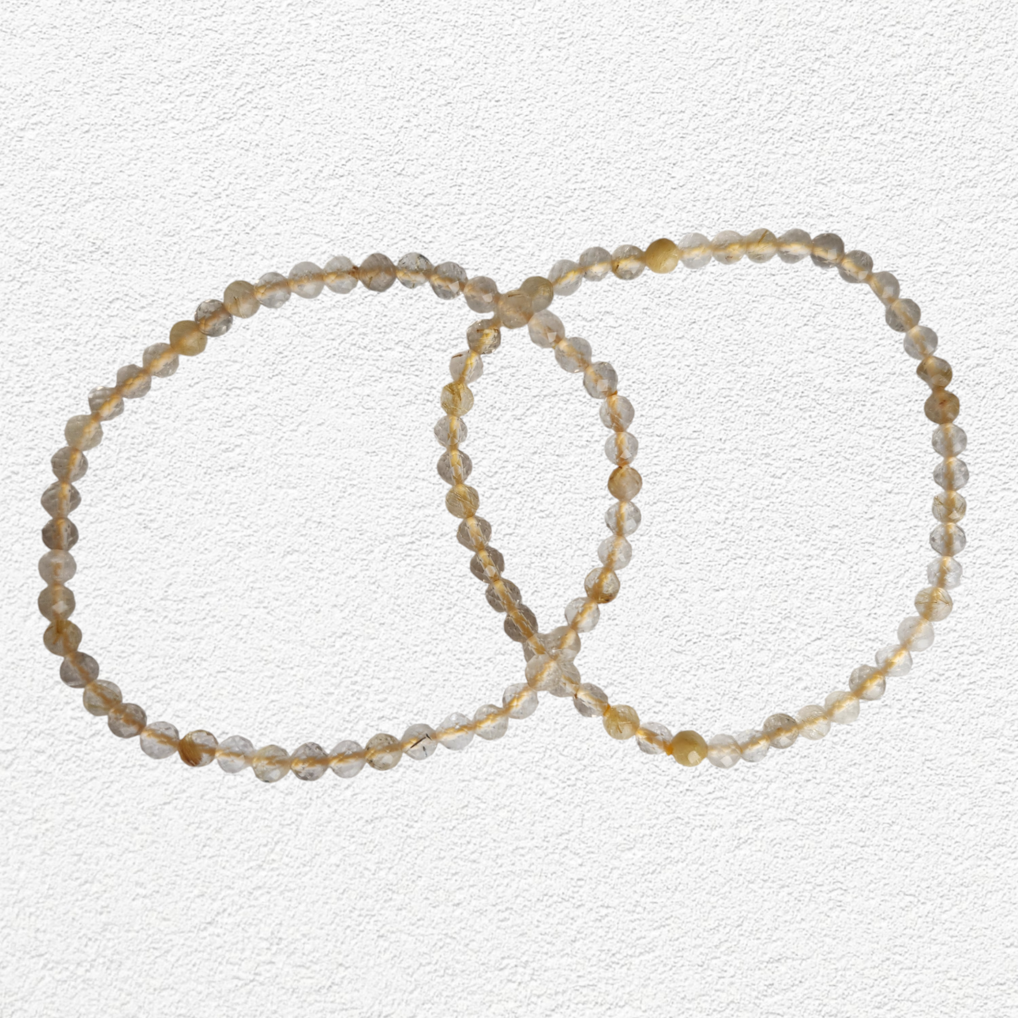 Gold Rutilated Quartz Bracelet - 4mm faceted bead
