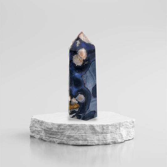 Blue Flower Agate Tower