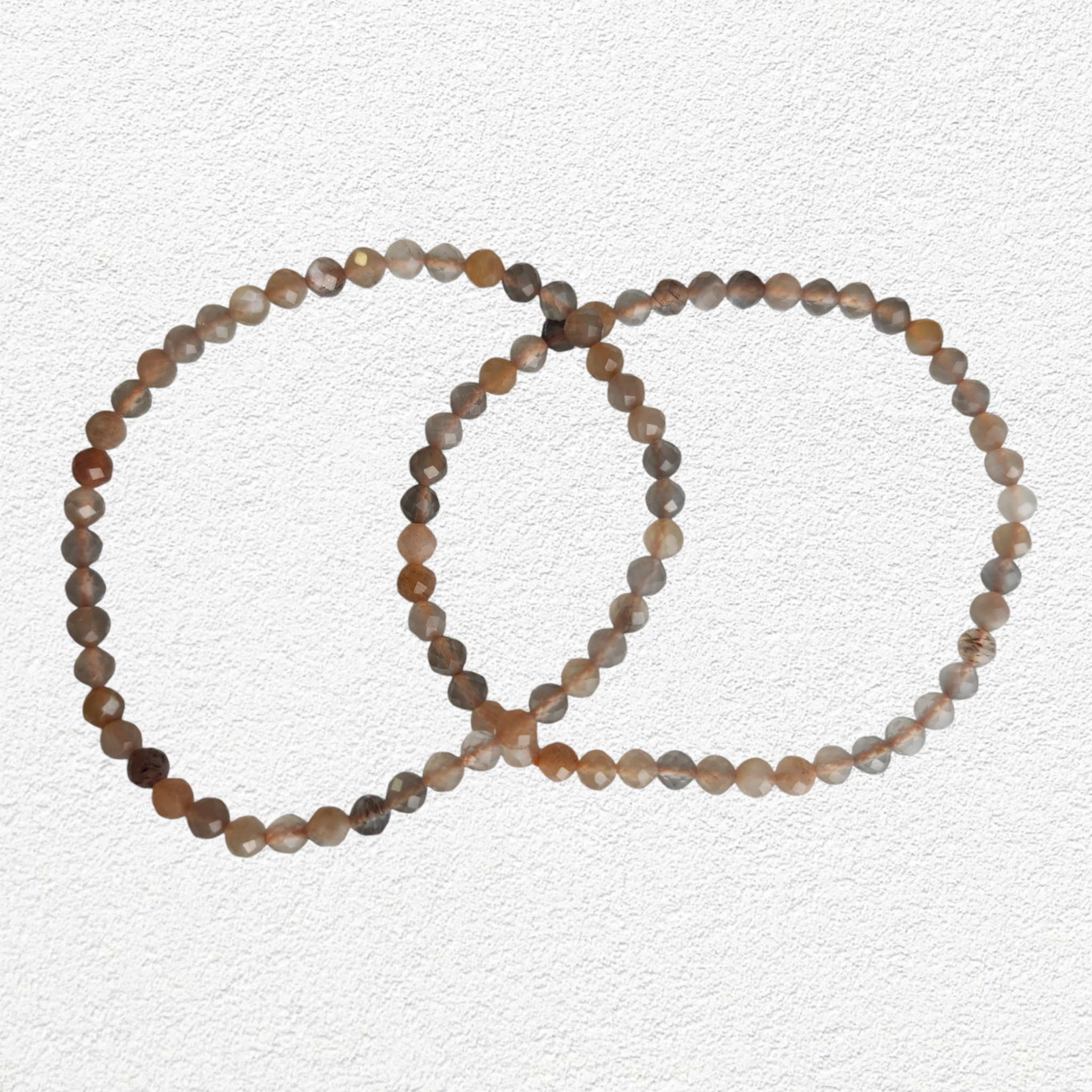 Peach Moonstone Bracelet - 4mm faceted bead