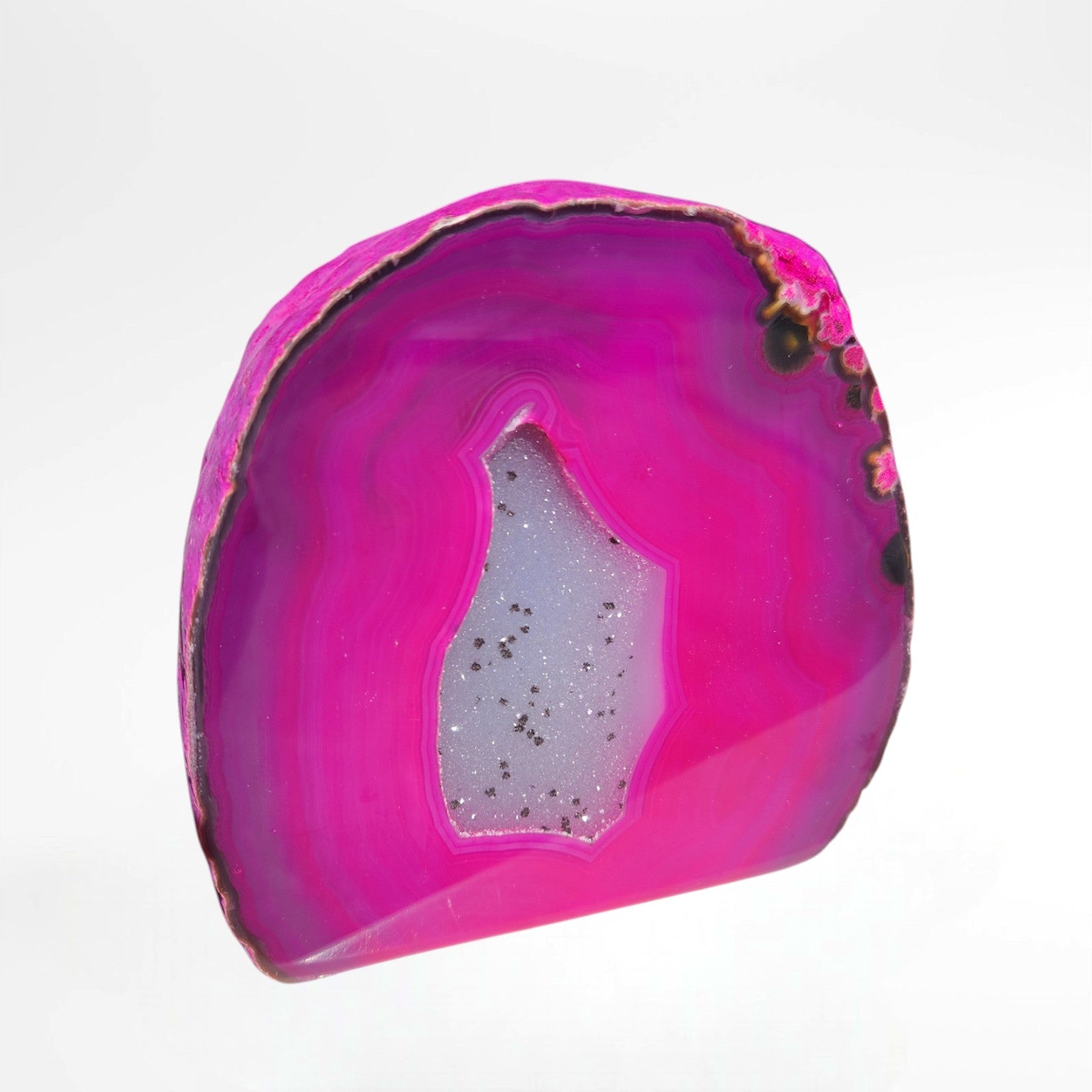 Pink Dyed Polished Agate Geode