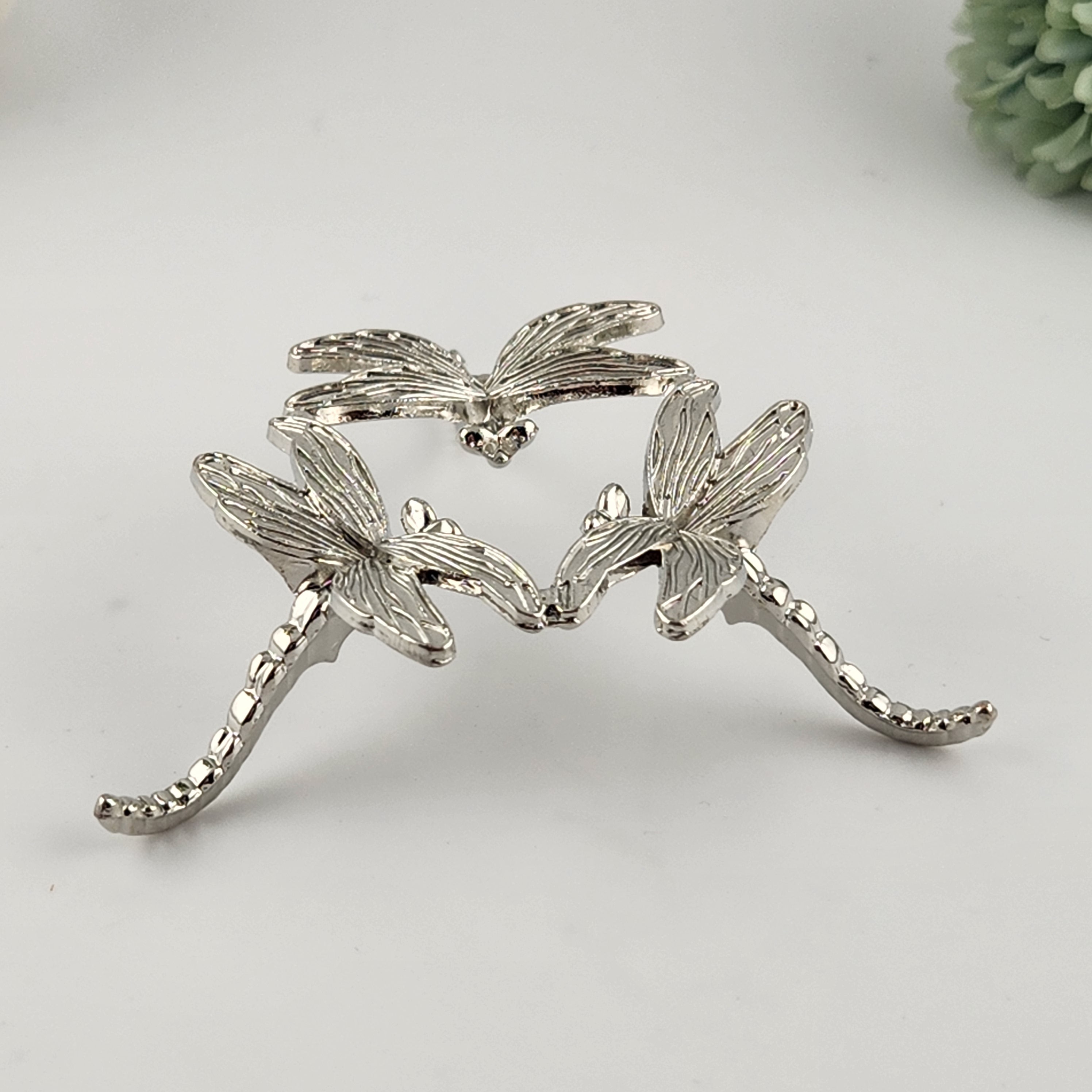 Silver Dragonfly Sphere Stand