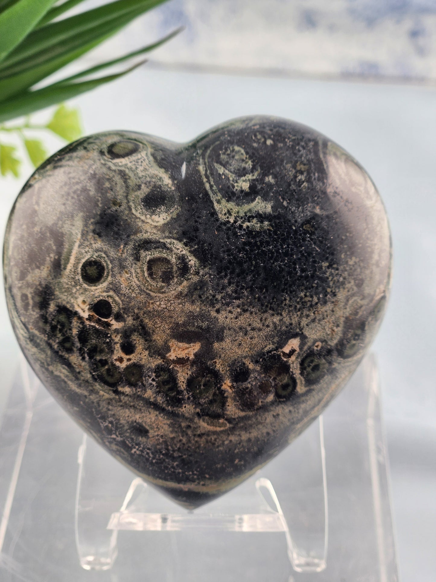 Kambaba Jasper Puffy Heart