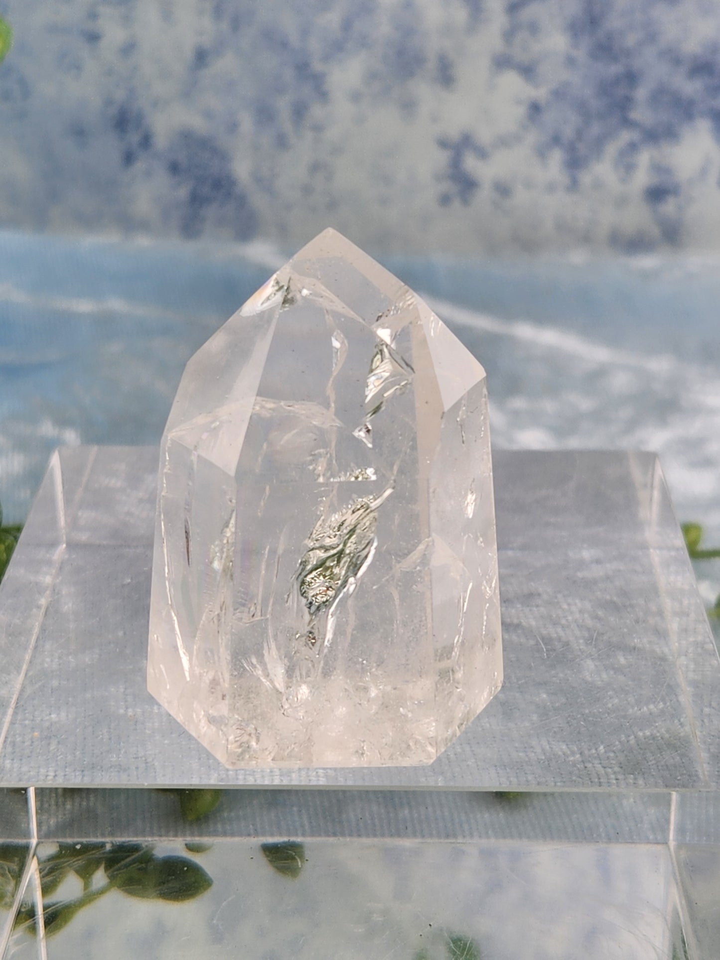 Crackle Clear Quartz Tower