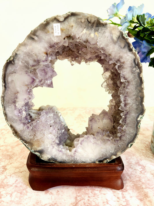 Brazilian Amethyst Portal on Custom Stand - "Aurora"