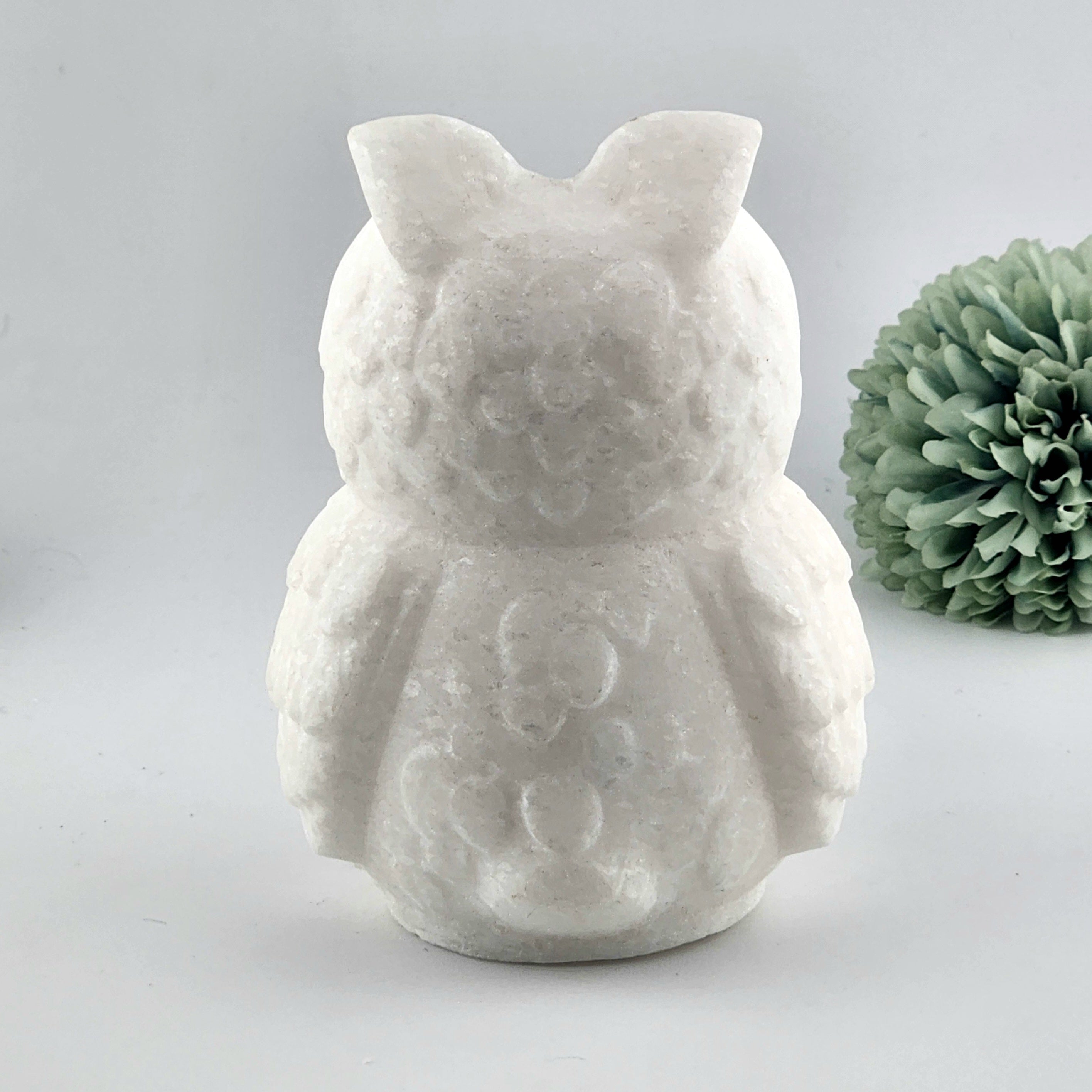 White Jade Owl Carving