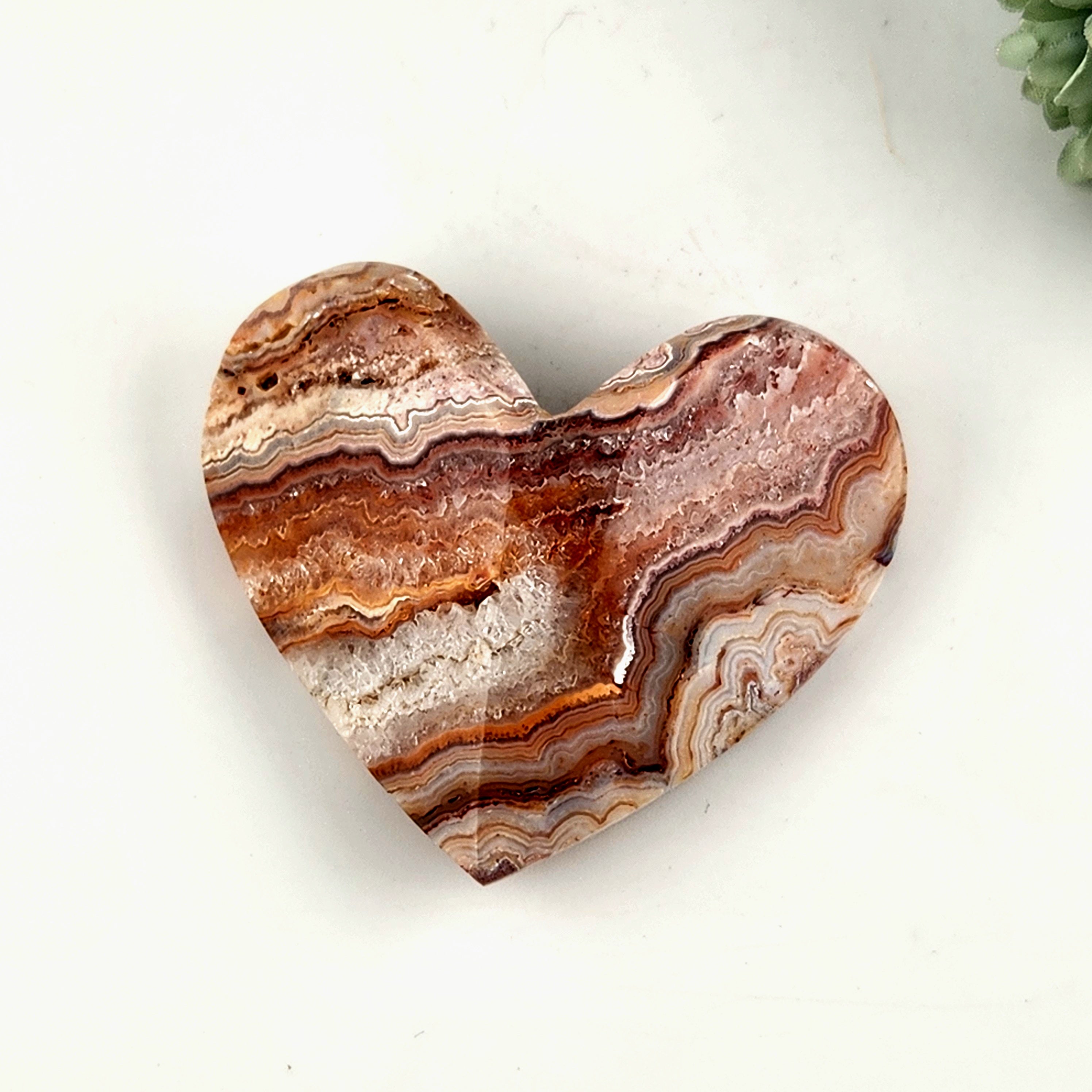 Pink Crazy Lace Agate 3D Heart