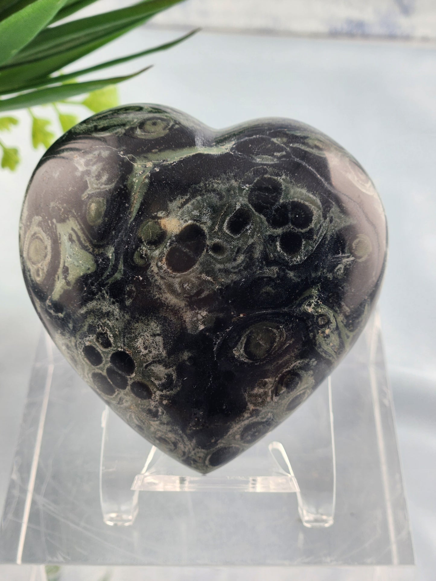 Kambaba Jasper Puffy Heart