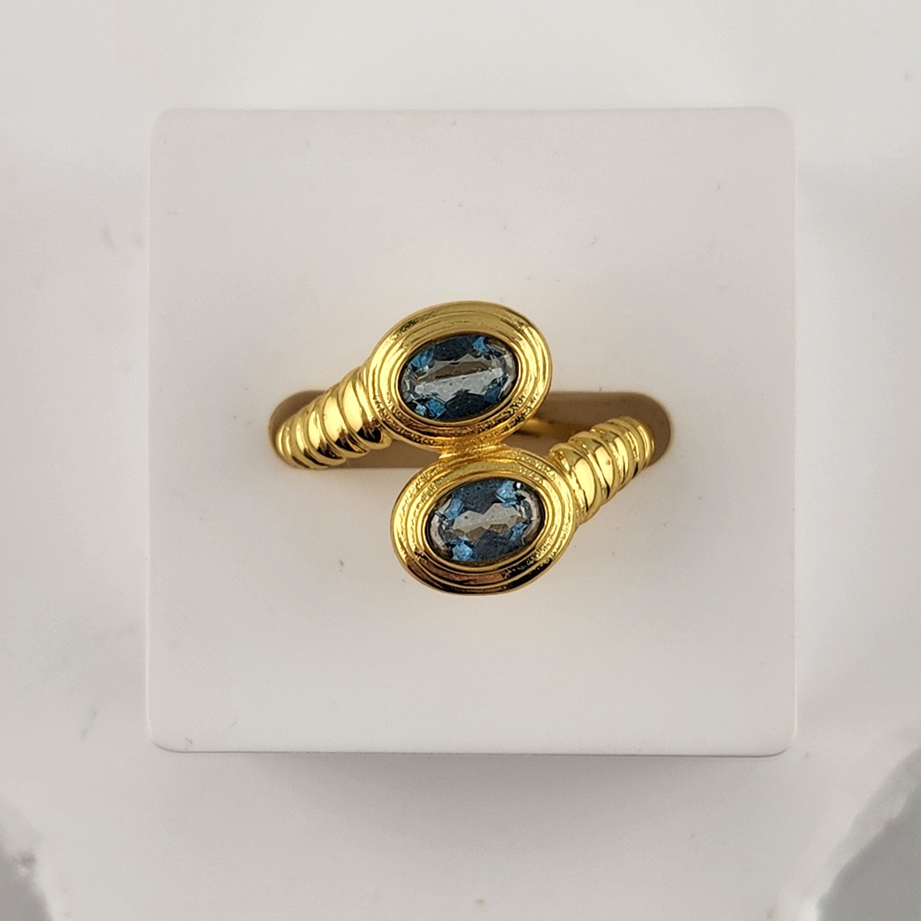Turquoise Adjustable Ring - Copper Plated