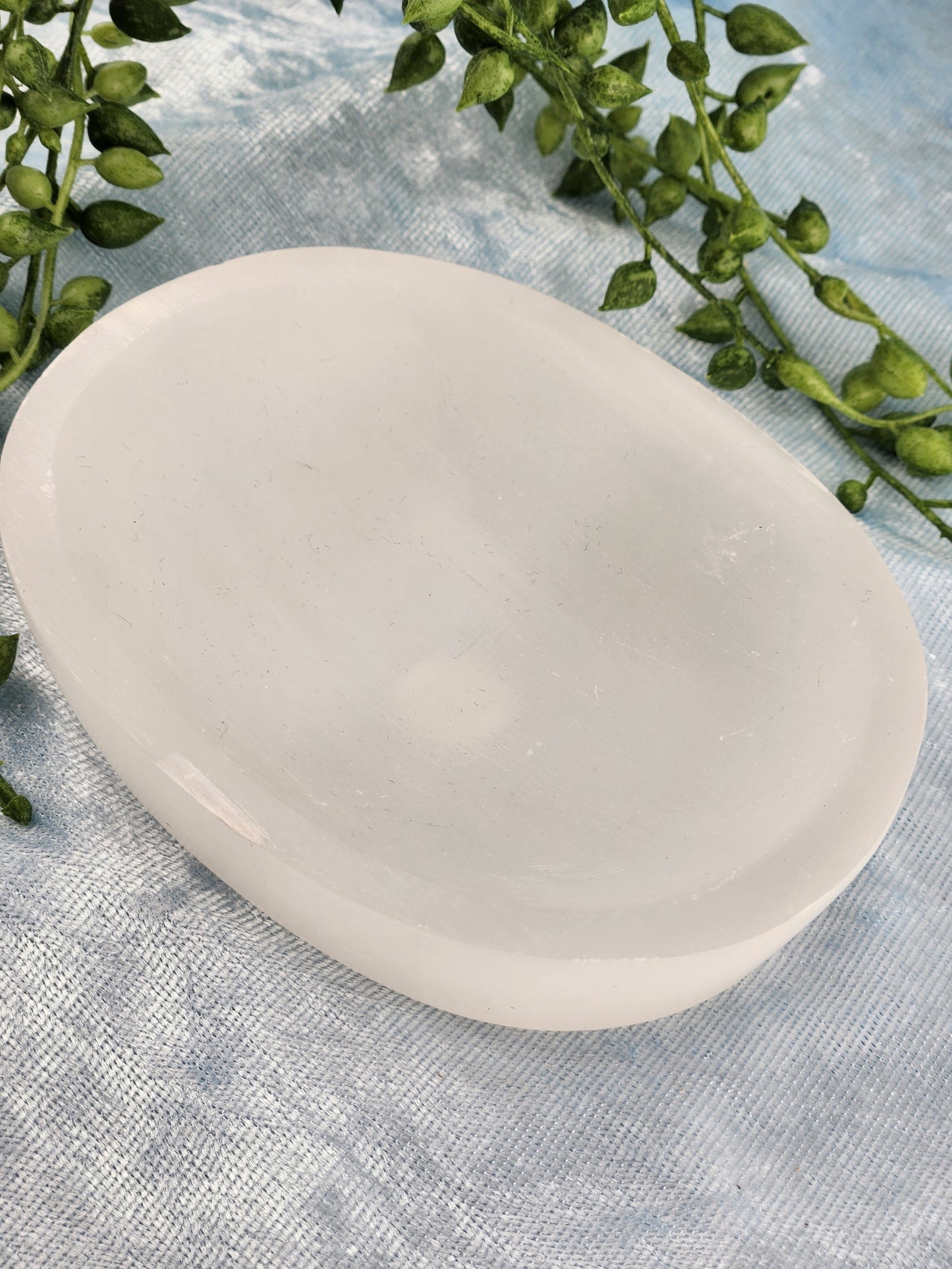 Selenite Oval Bowl