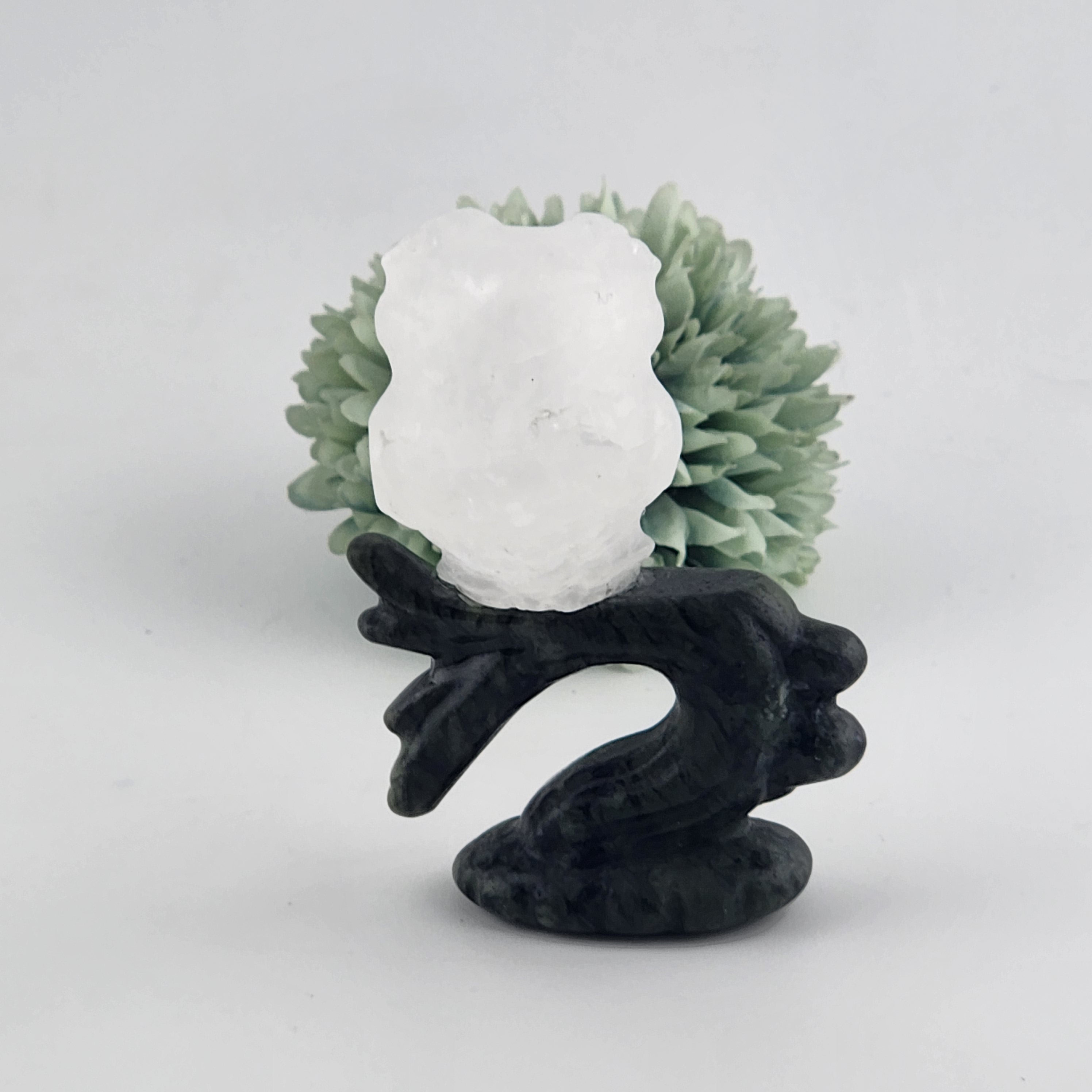 Quartz Owl on Green Jade Branch