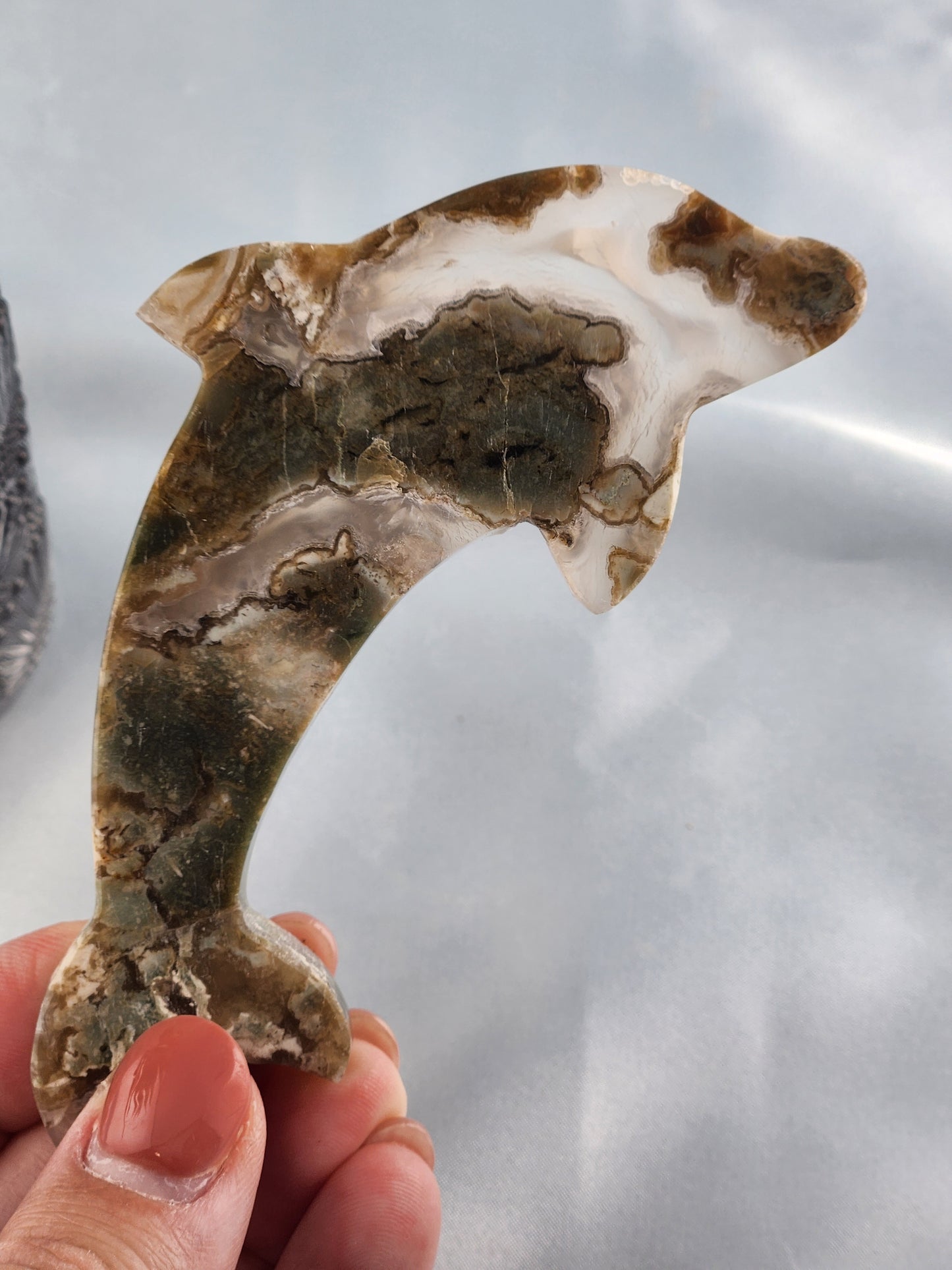 Moss Agate Dolphin