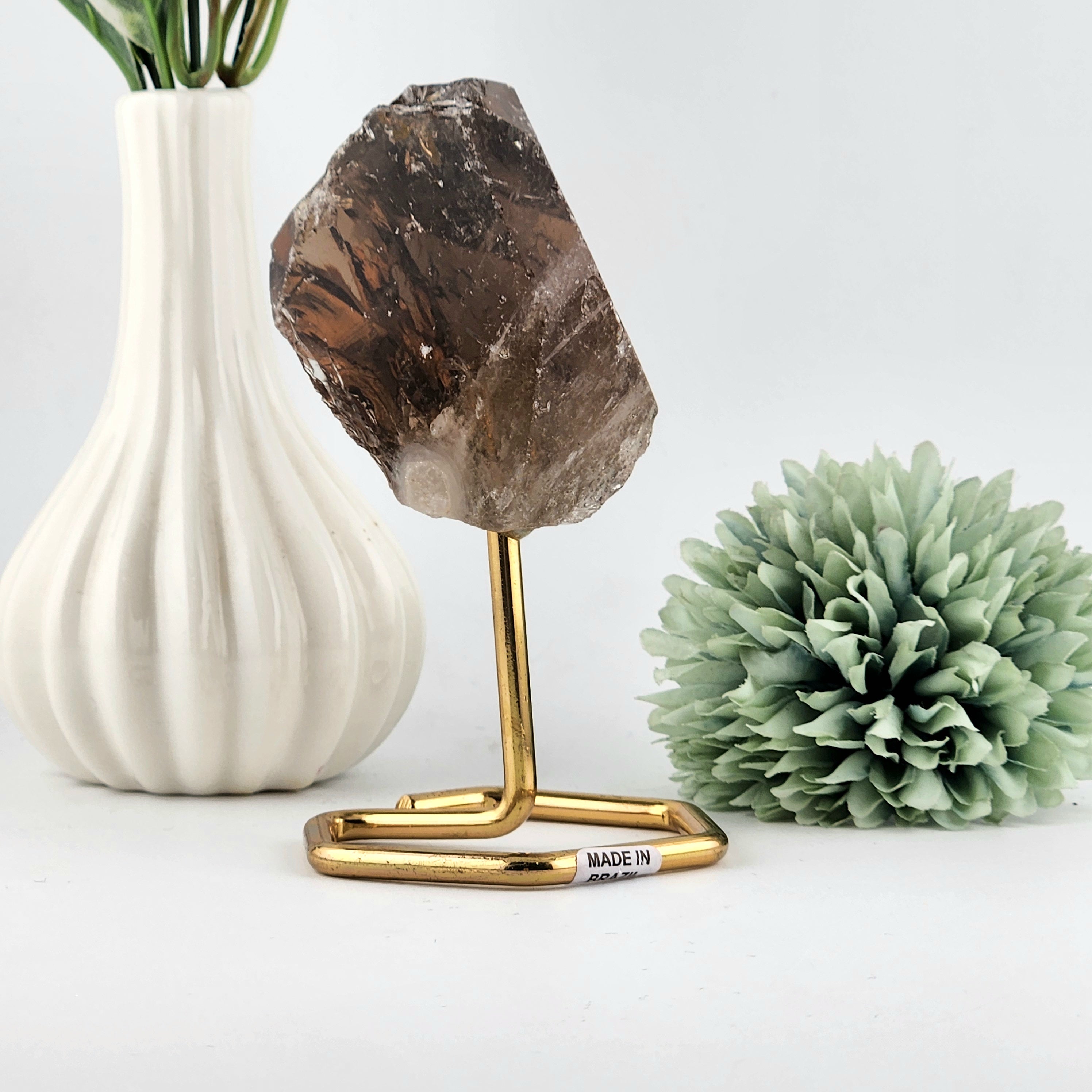 Smokey Elestial Quartz On Stand