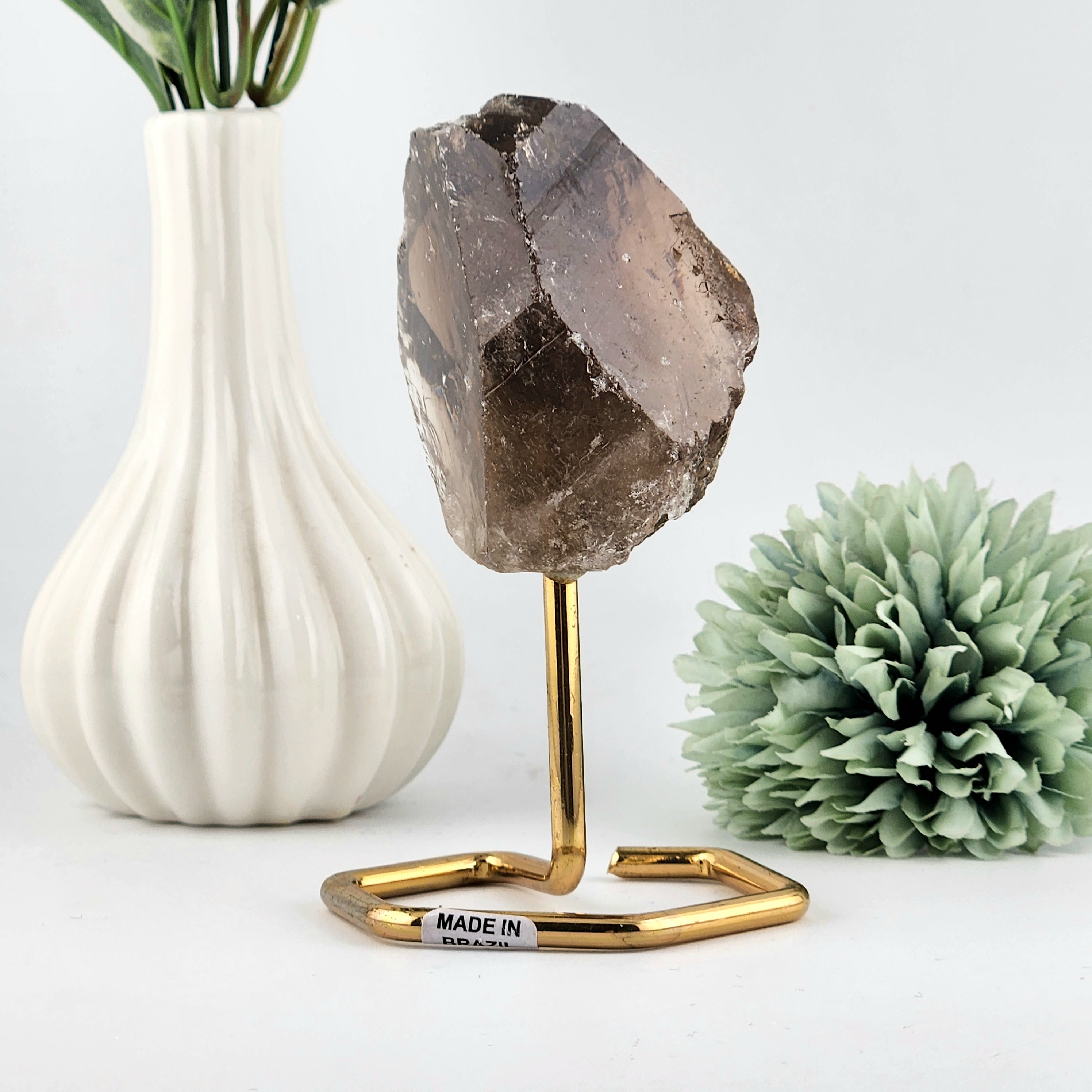 Smokey Elestial Quartz On Stand