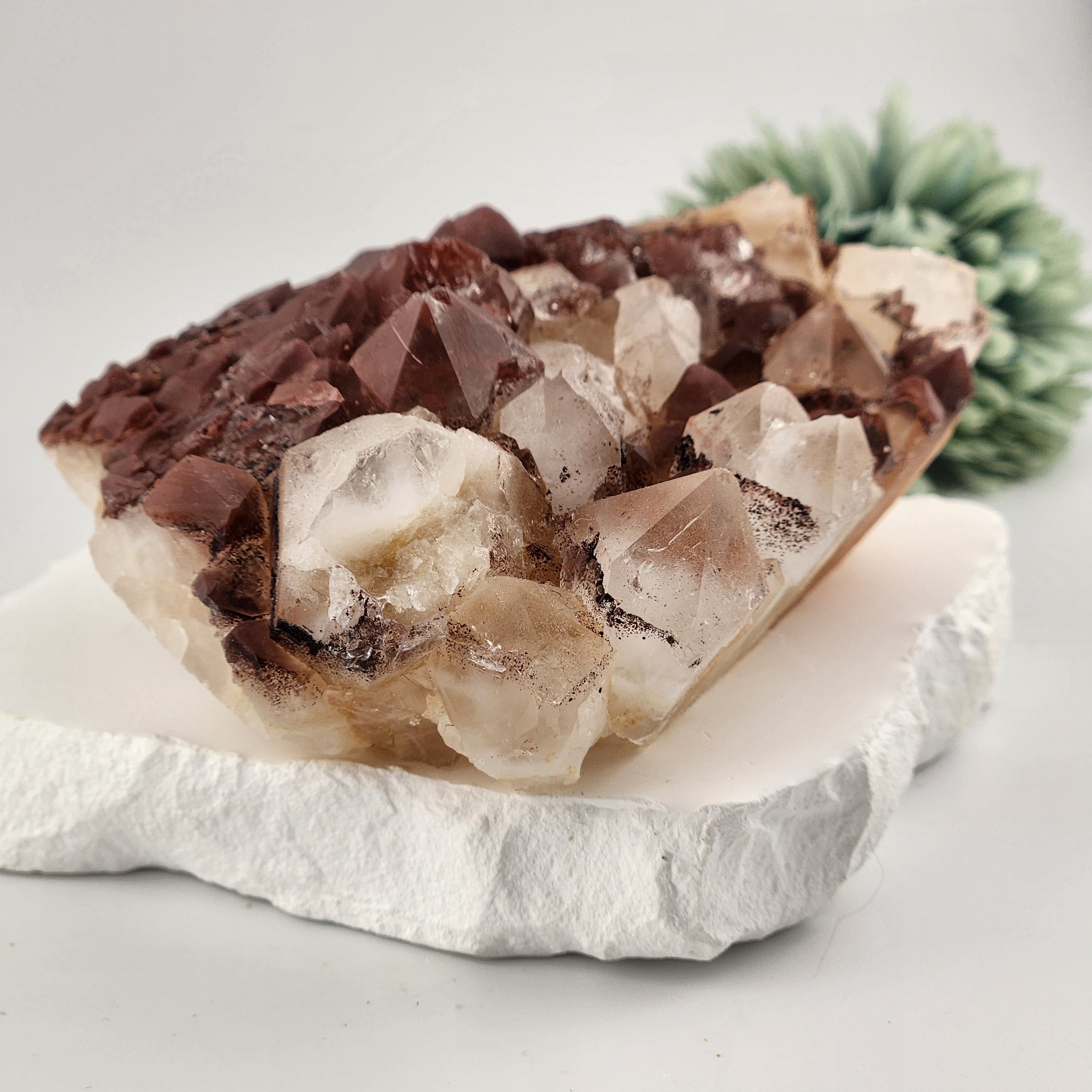 Red Calcite With Quartz Specimen