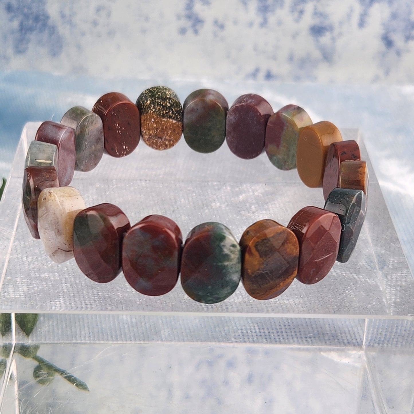 Faceted Ocean Jasper Bracelet