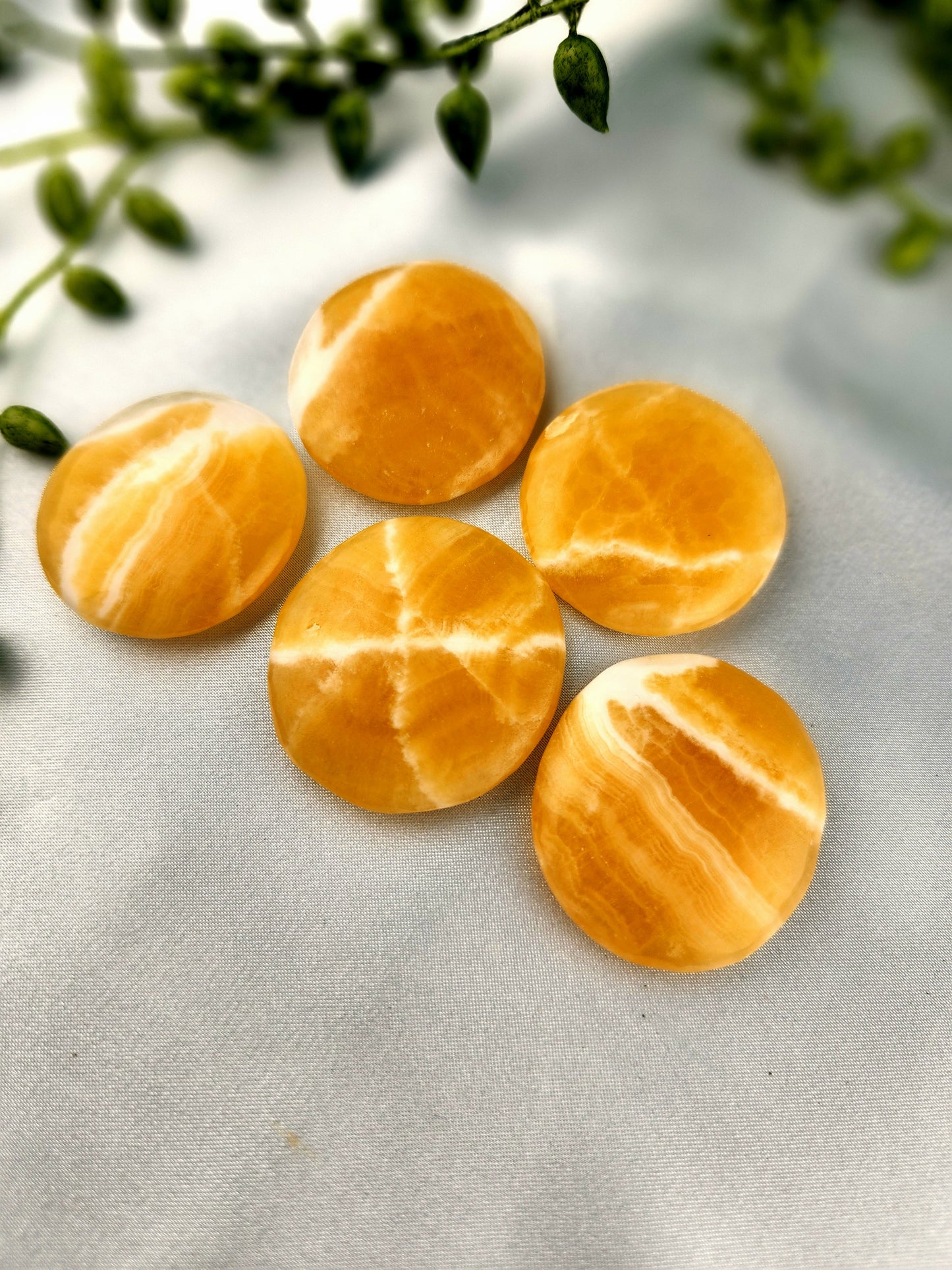 Mini Orange Calcite Flat Stone